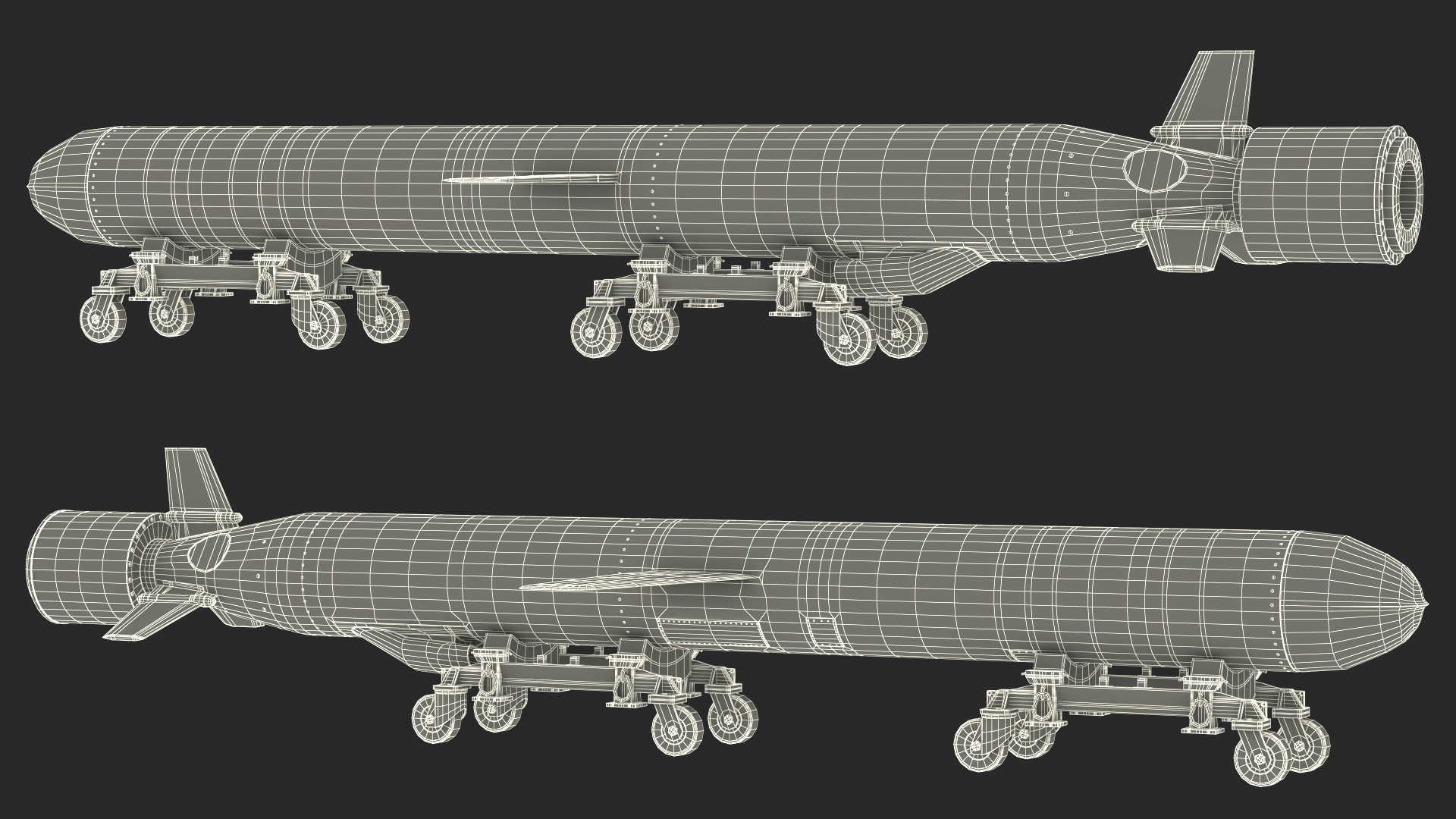 Royal Navy Missile on Trolley 3D model