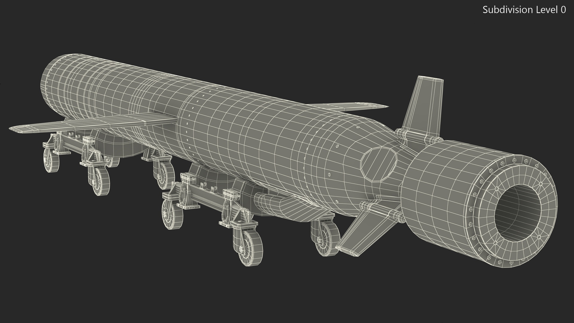 Royal Navy Missile on Trolley 3D model