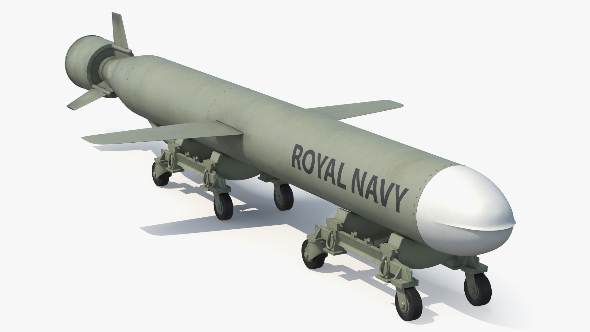 Royal Navy Missile on Trolley 3D model