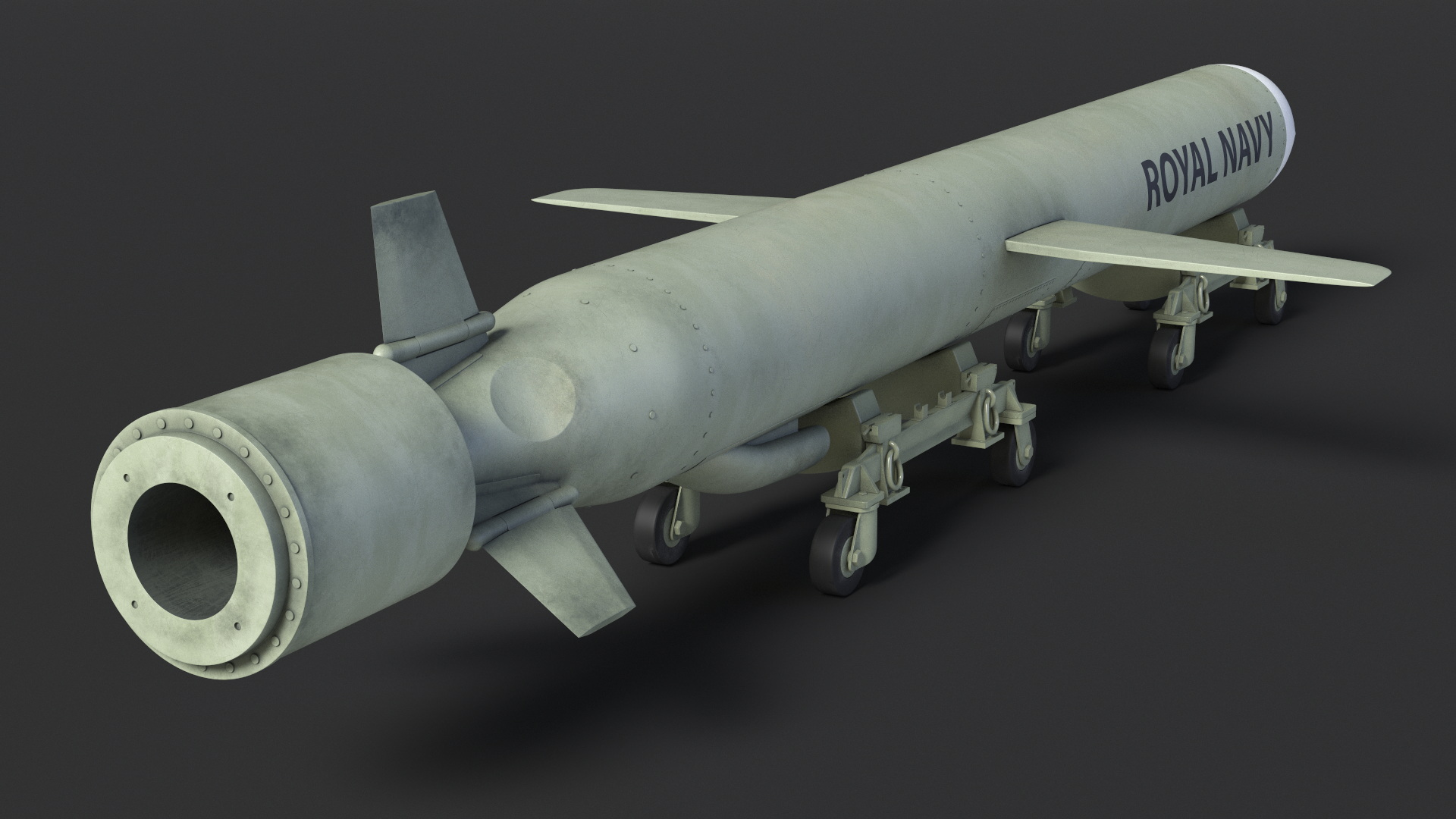 Royal Navy Missile on Trolley 3D model
