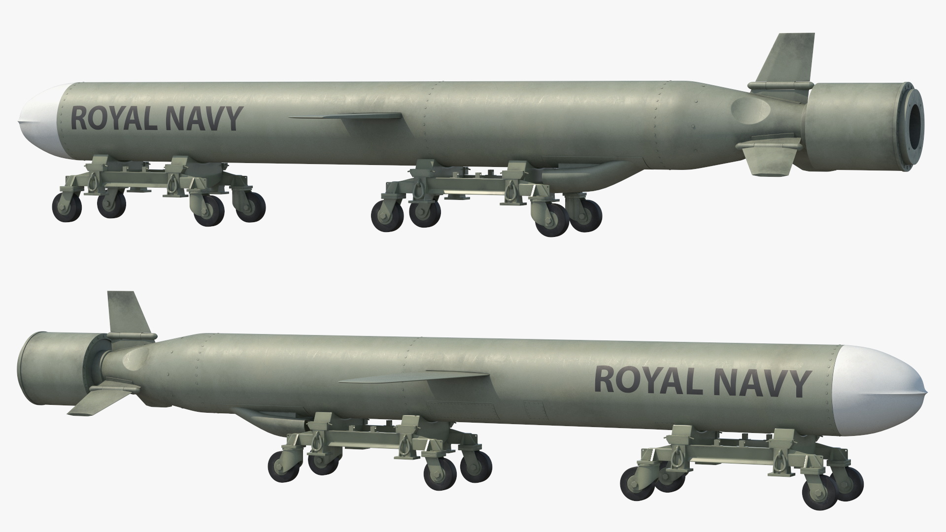 Royal Navy Missile on Trolley 3D model