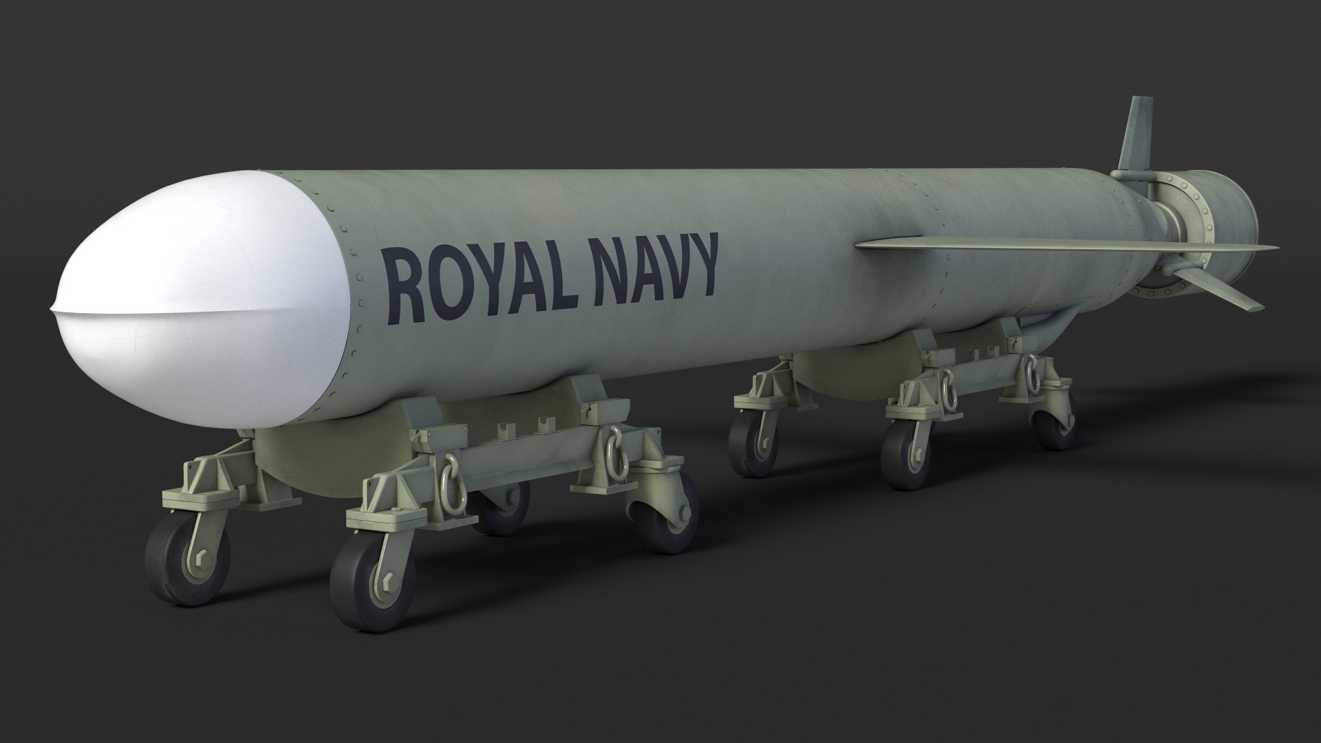 Royal Navy Missile on Trolley 3D model