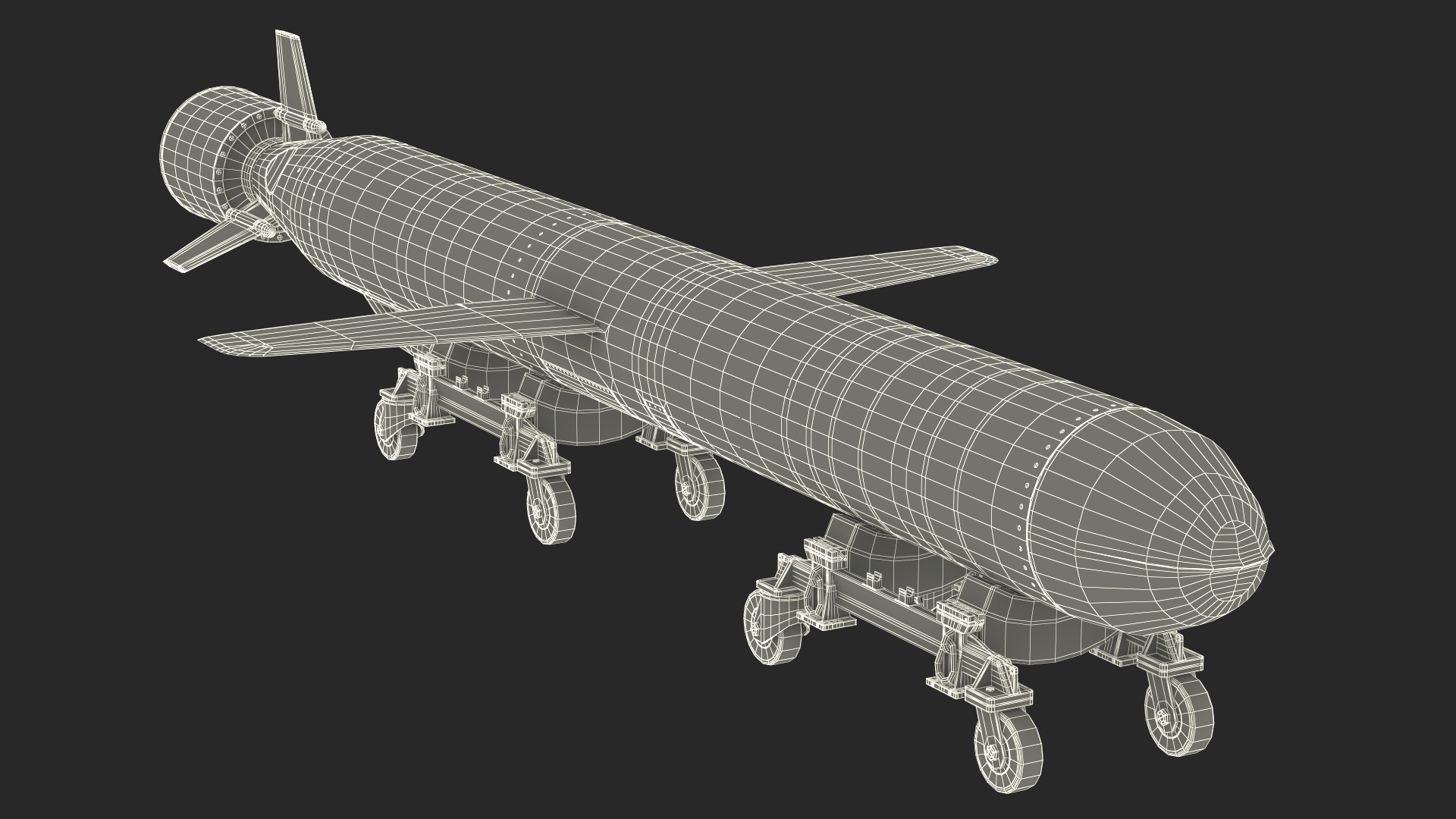 Royal Navy Missile on Trolley 3D model