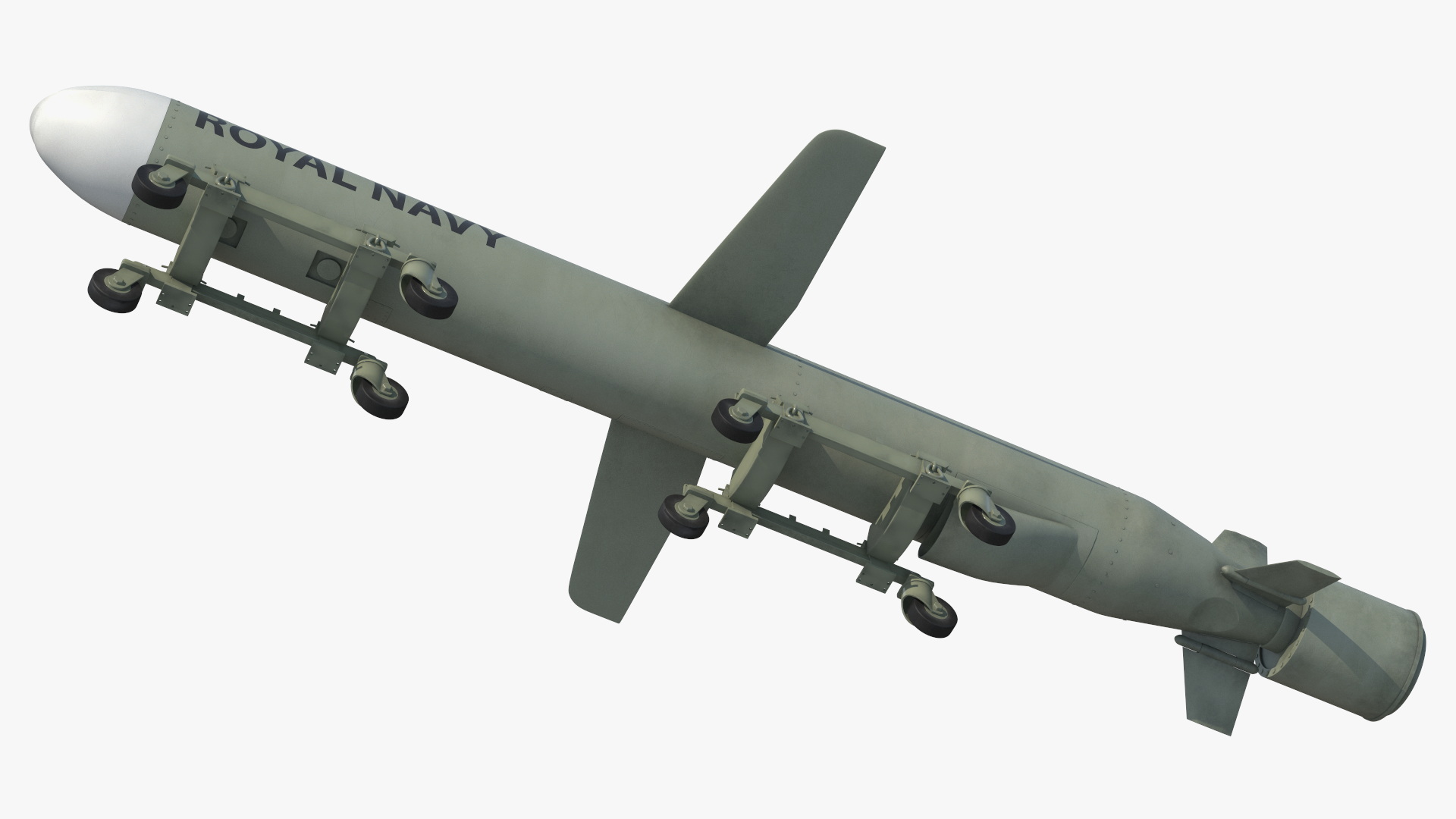 Royal Navy Missile on Trolley 3D model
