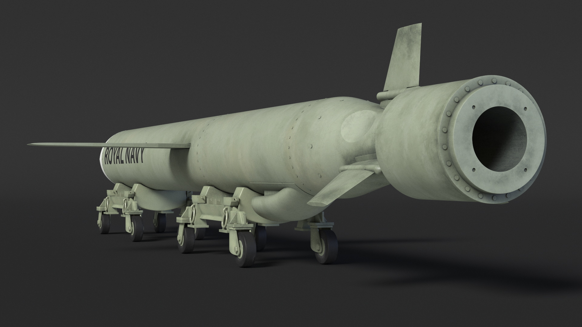Royal Navy Missile on Trolley 3D model