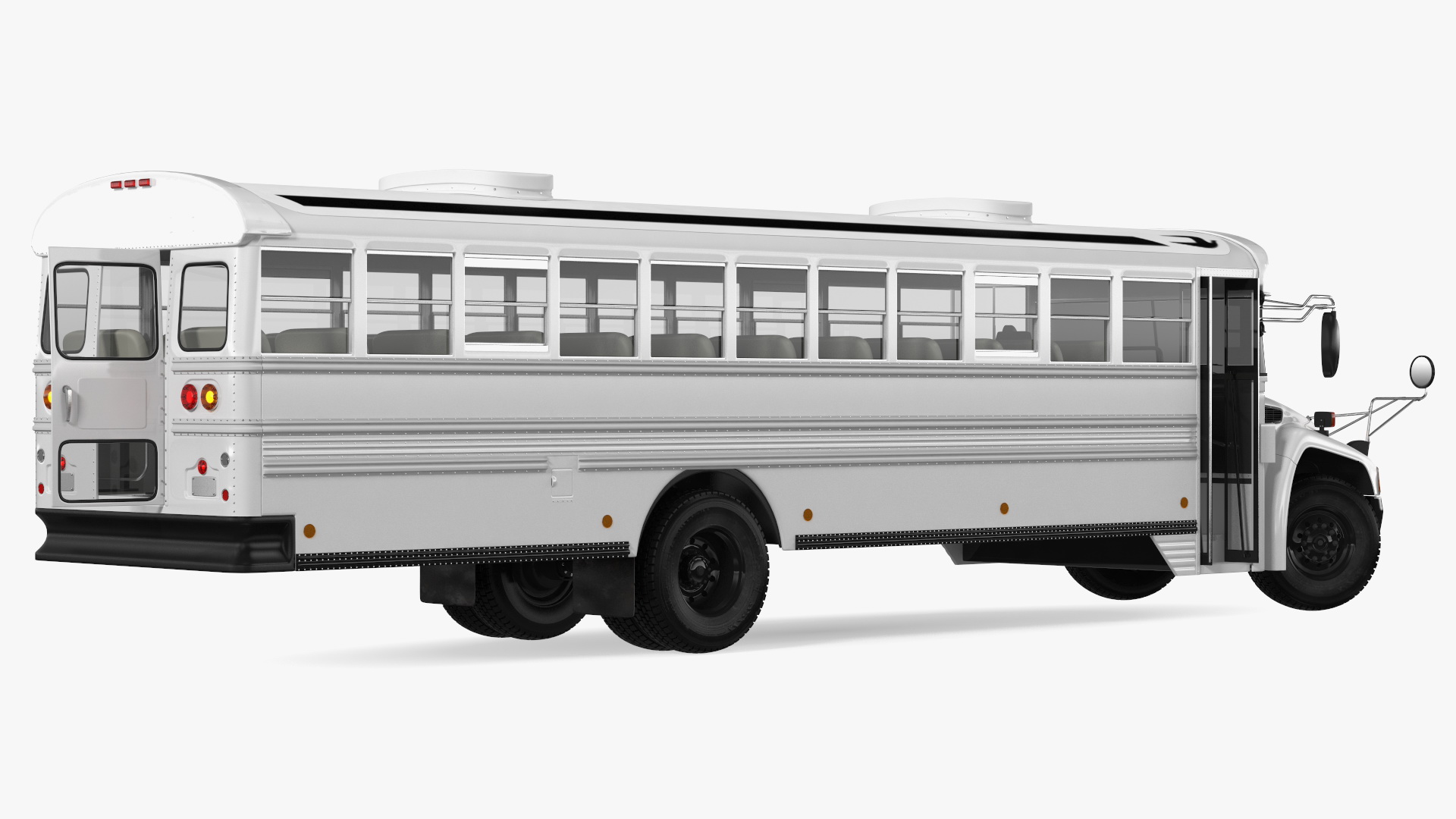 3D Blue Bird Vision Commercial Bus Rigged model