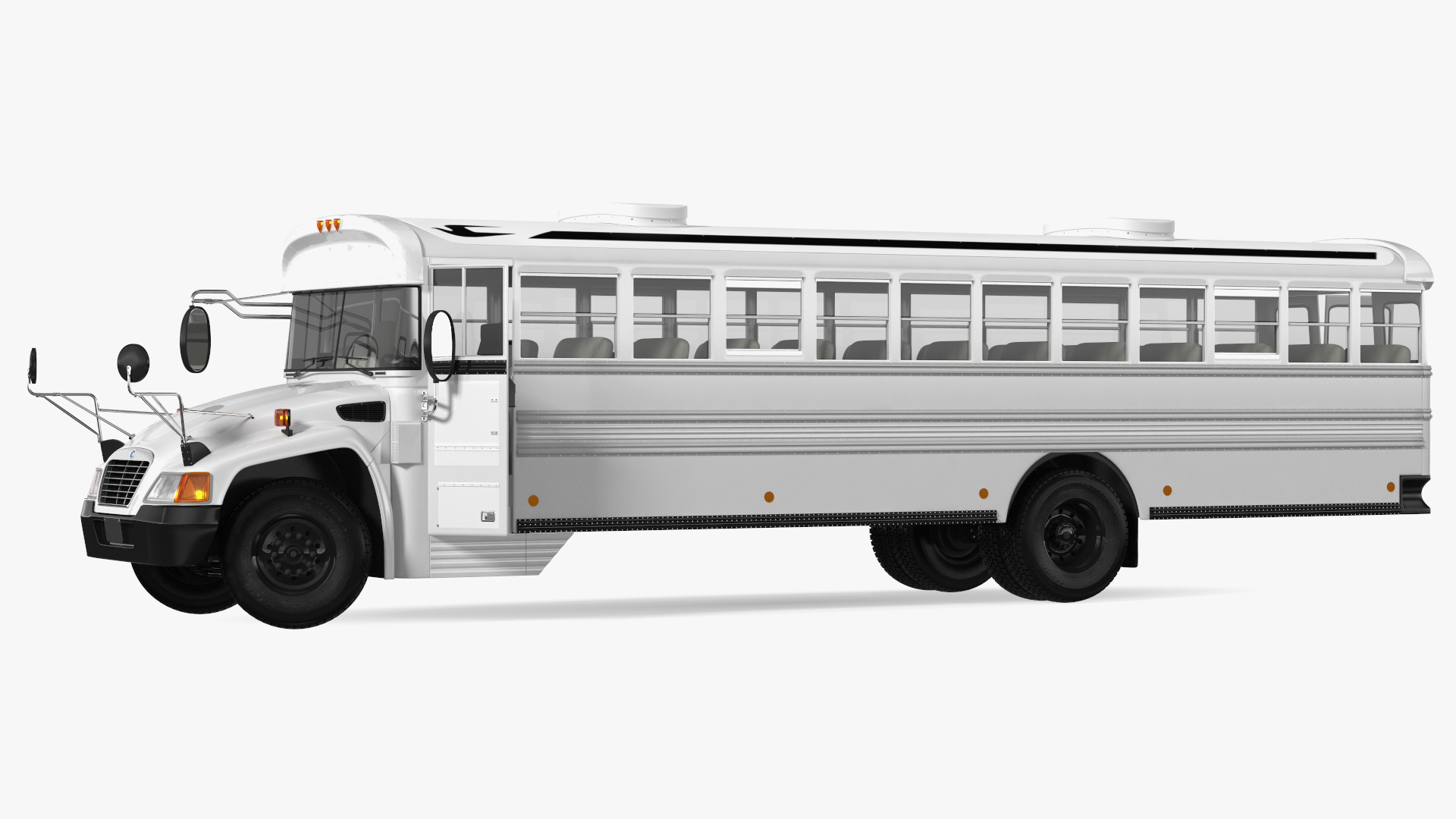 3D Blue Bird Vision Commercial Bus Rigged model
