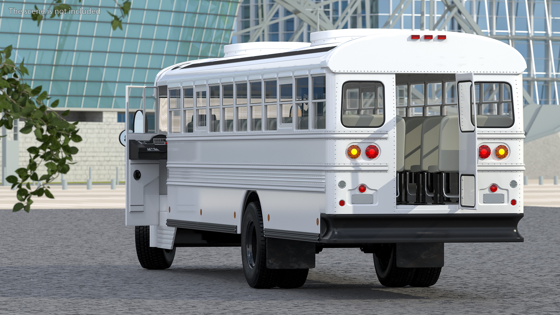 3D Blue Bird Vision Commercial Bus Rigged model