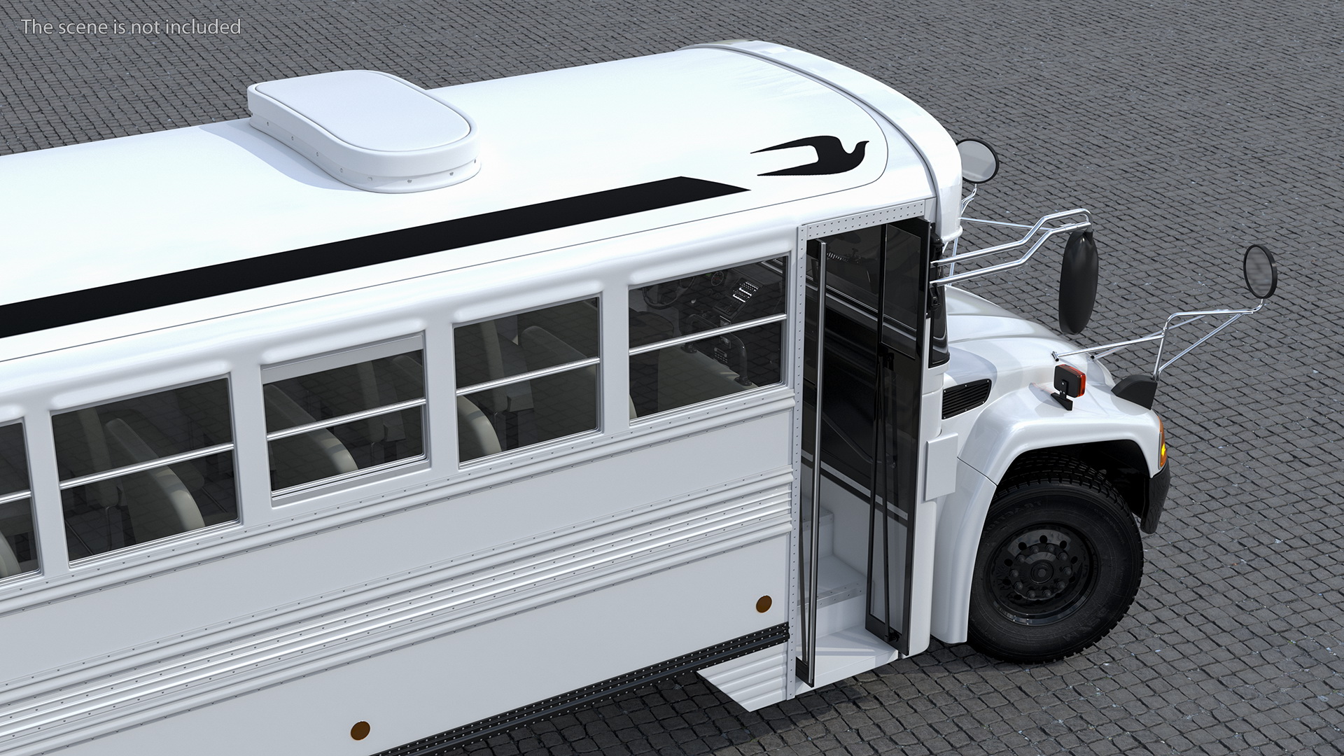 3D Blue Bird Vision Commercial Bus Rigged model