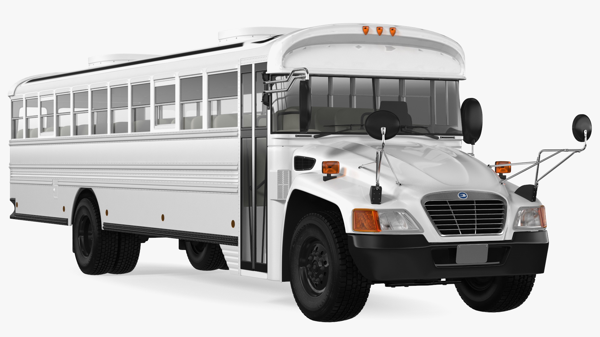 3D Blue Bird Vision Commercial Bus Rigged model