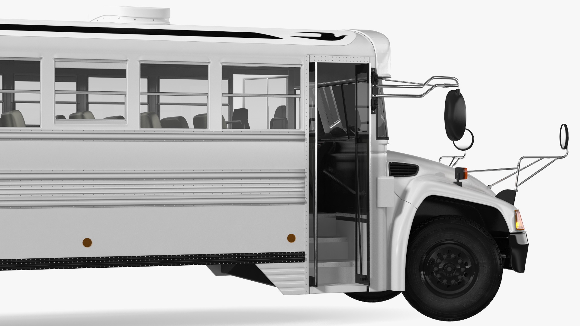 3D Blue Bird Vision Commercial Bus Rigged model