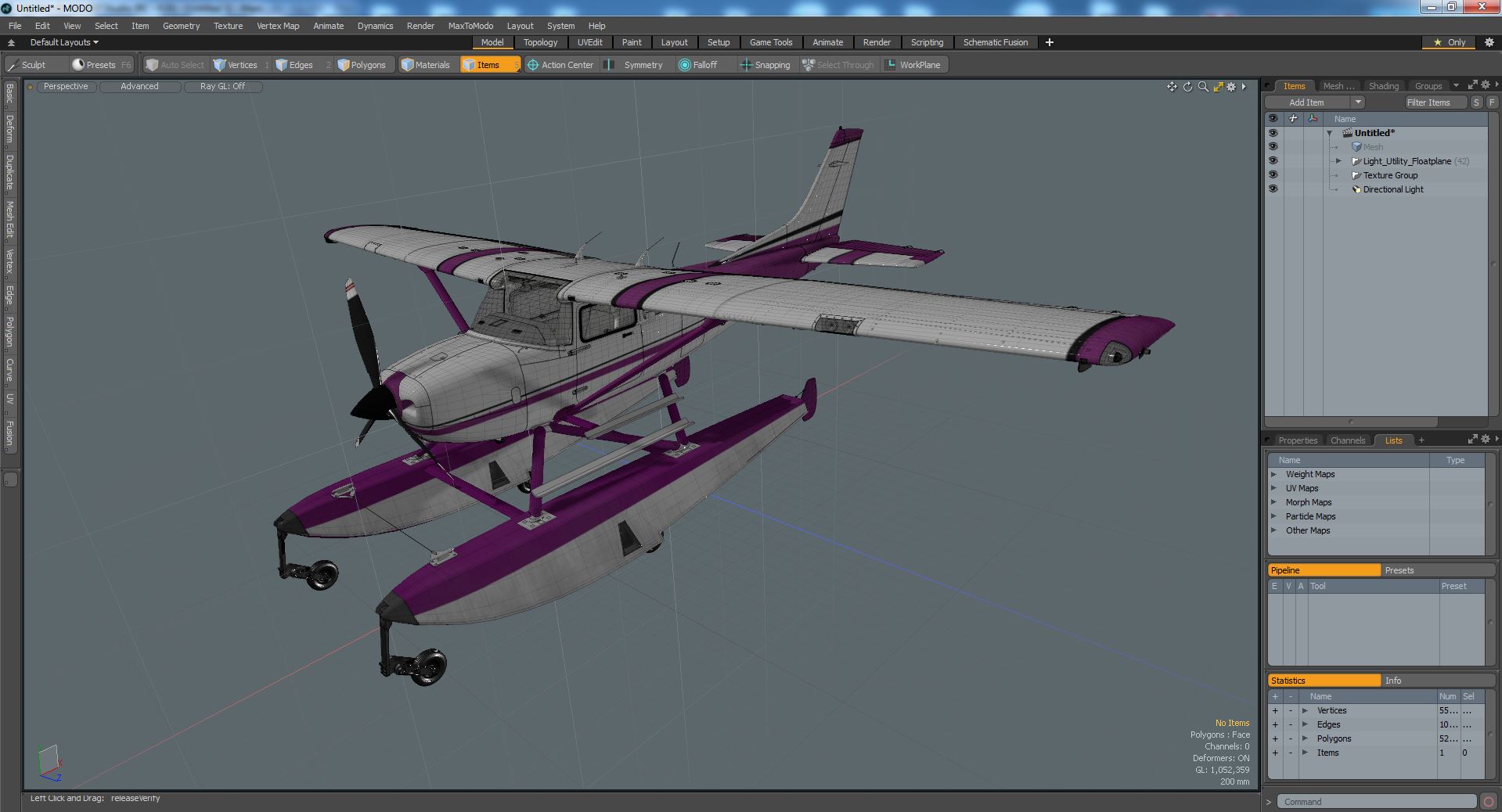 Light Utility Floatplane 3D model