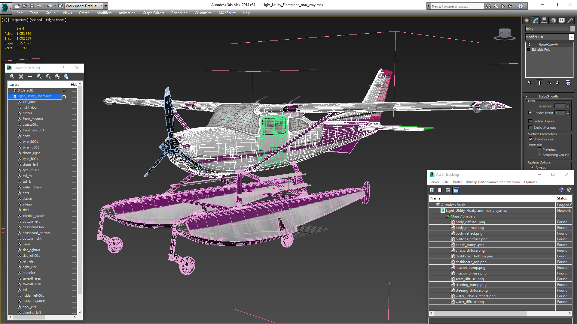 Light Utility Floatplane 3D model