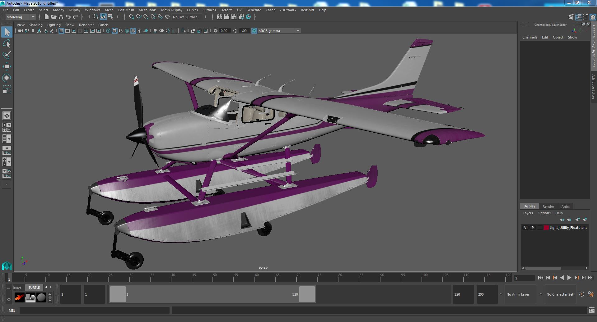 Light Utility Floatplane 3D model
