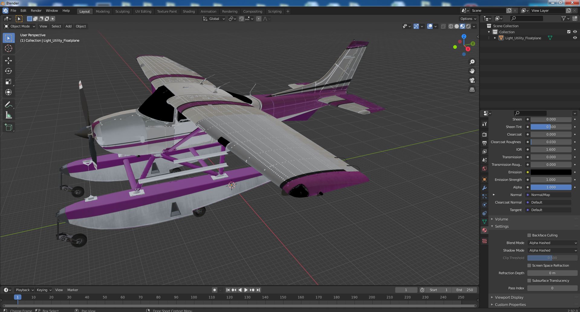 Light Utility Floatplane 3D model