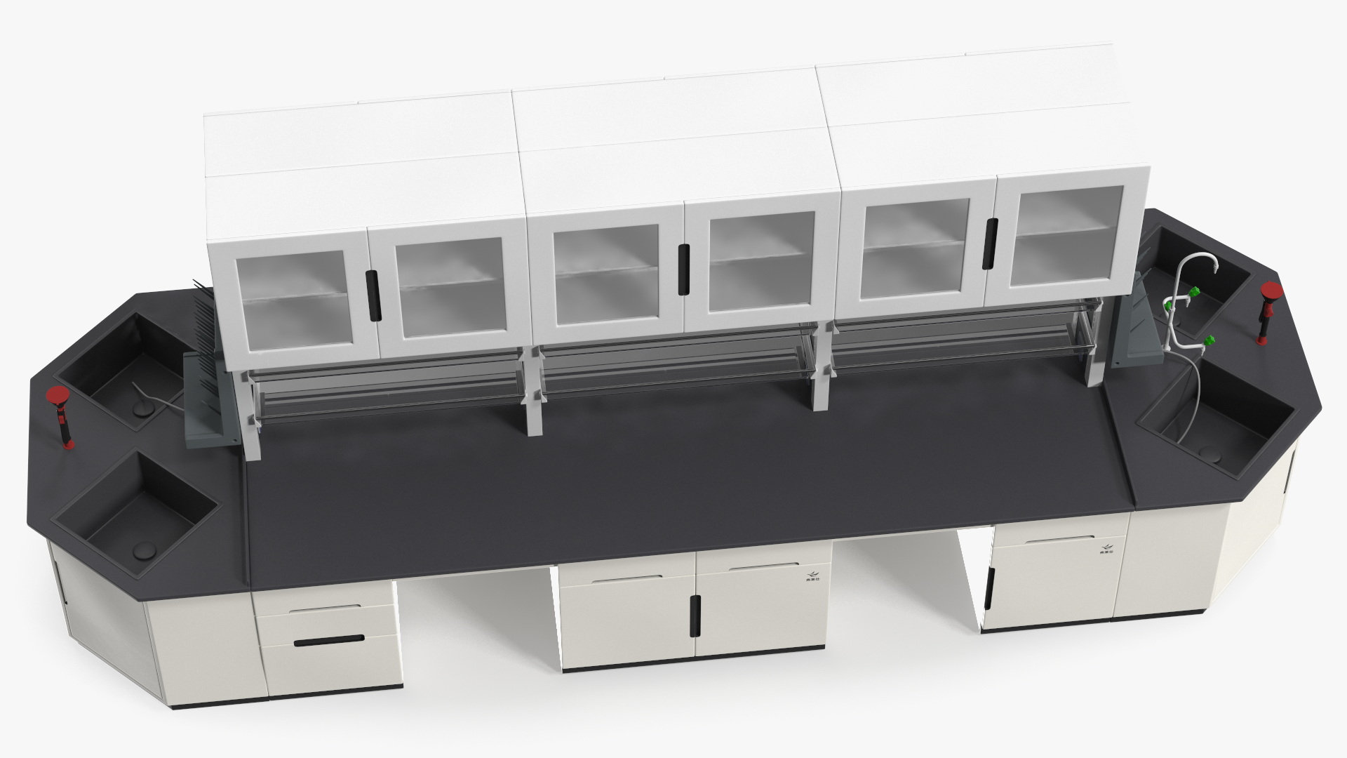 3D Lab Wall Bench Island
