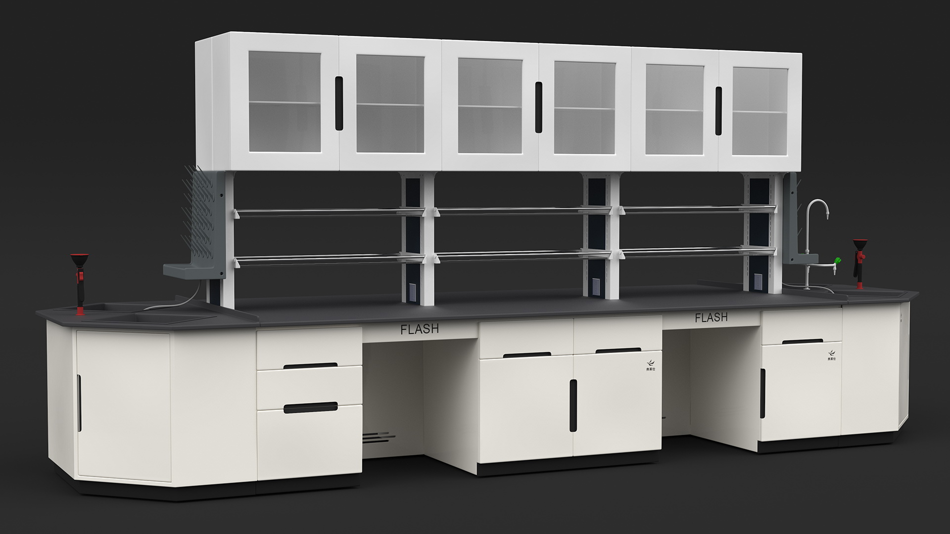 3D Lab Wall Bench Island