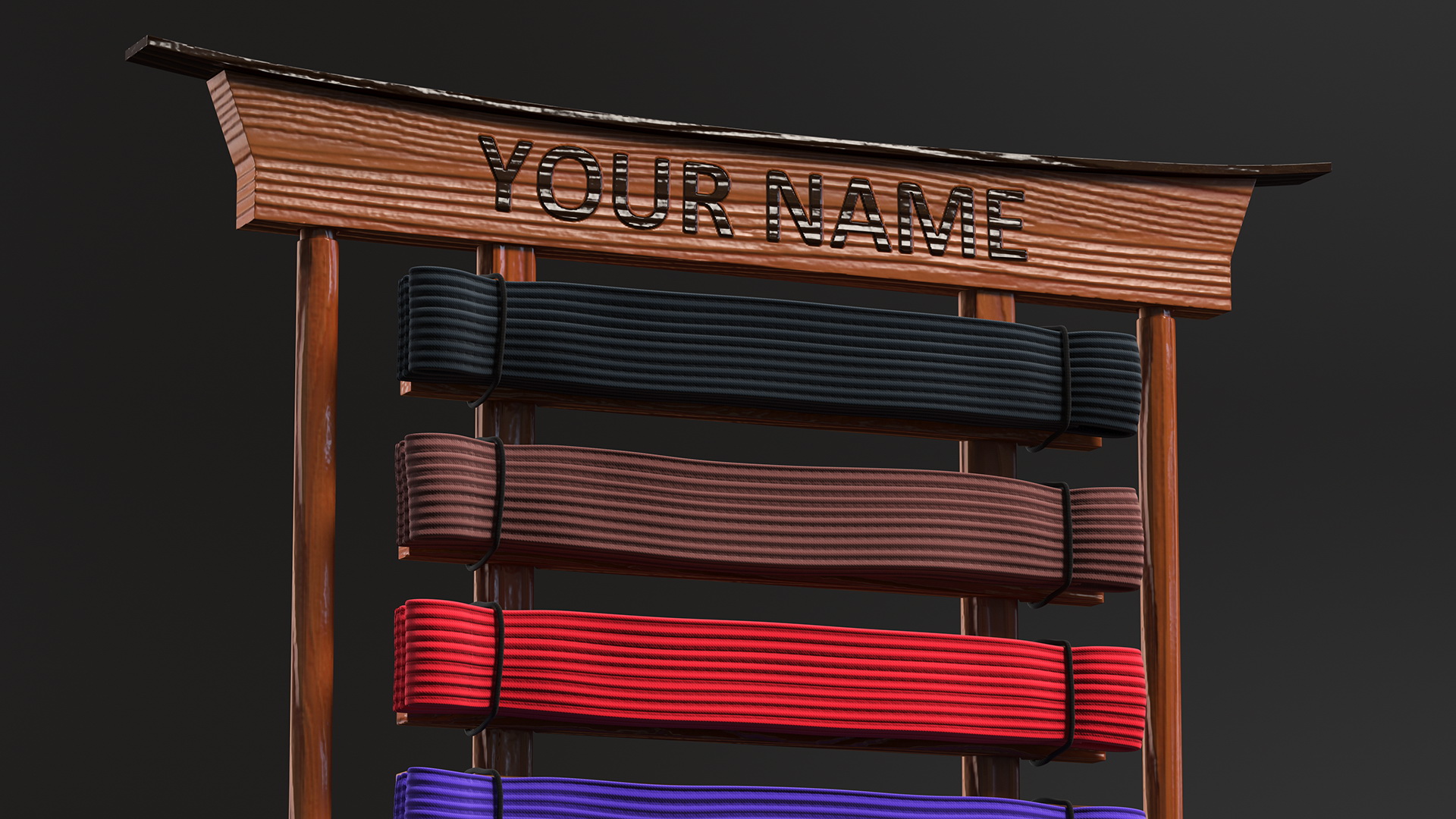 Karate Belt Display Rack 3D model