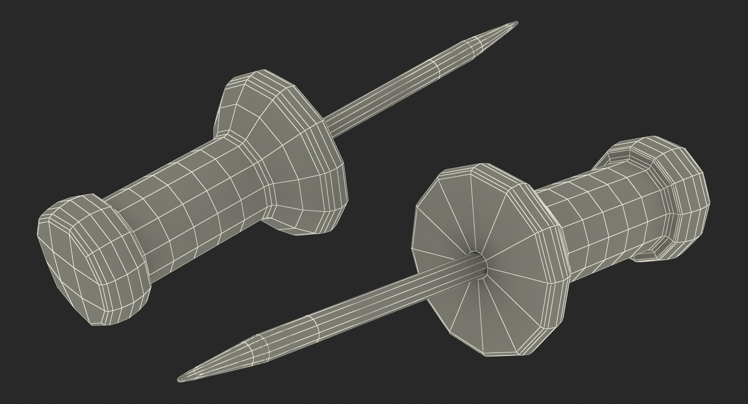Metal Push Pin 3D model