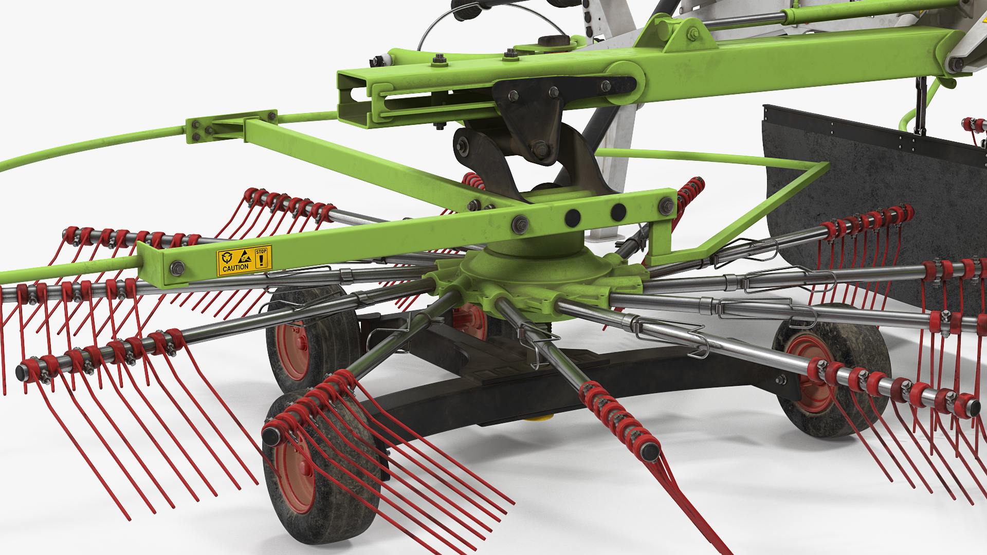 3D Used Twin Rotor Hay Rake Claas Liner 2700 Rigged model