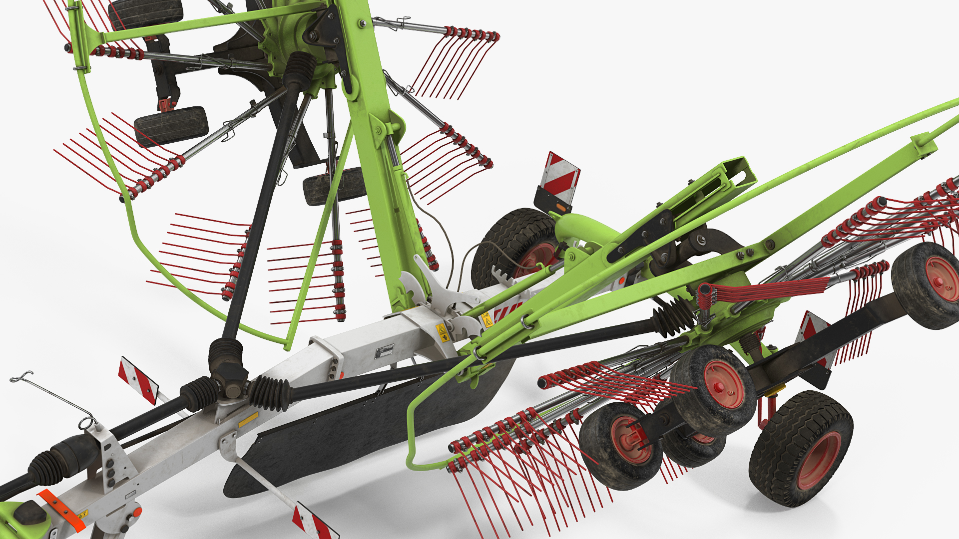 3D Used Twin Rotor Hay Rake Claas Liner 2700 Rigged model