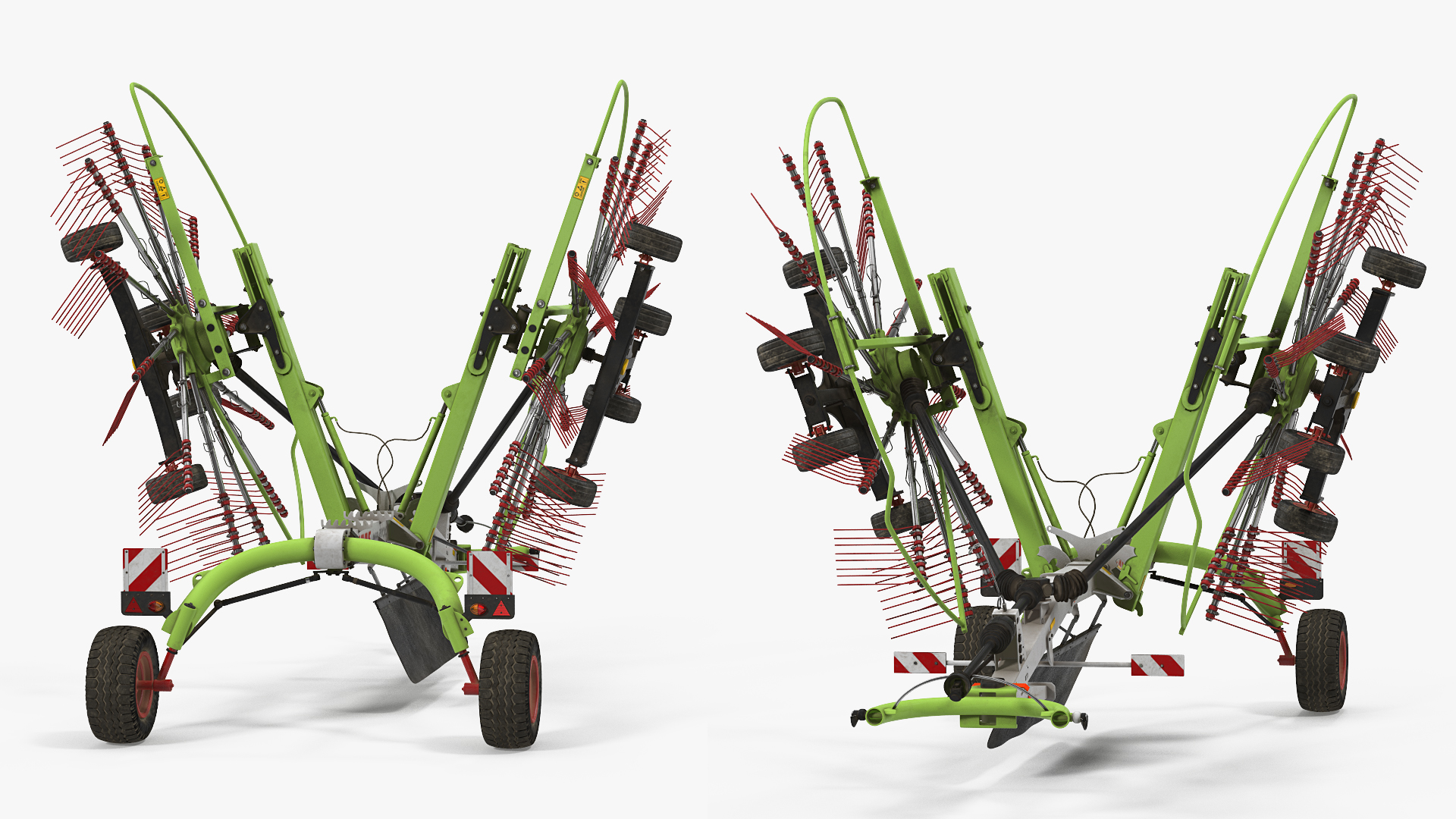 3D Used Twin Rotor Hay Rake Claas Liner 2700 Rigged model
