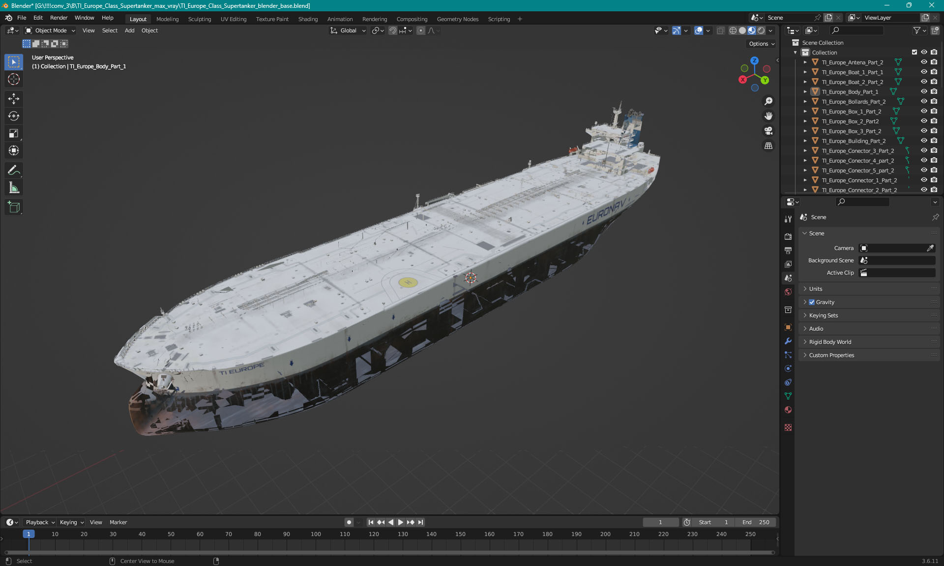 TI Europe Class Supertanker 3D