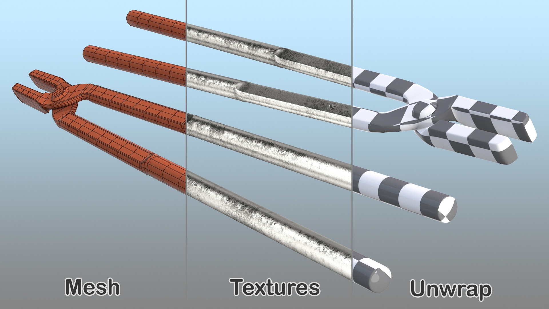 3D model Blacksmith Flat Jaw Tongs