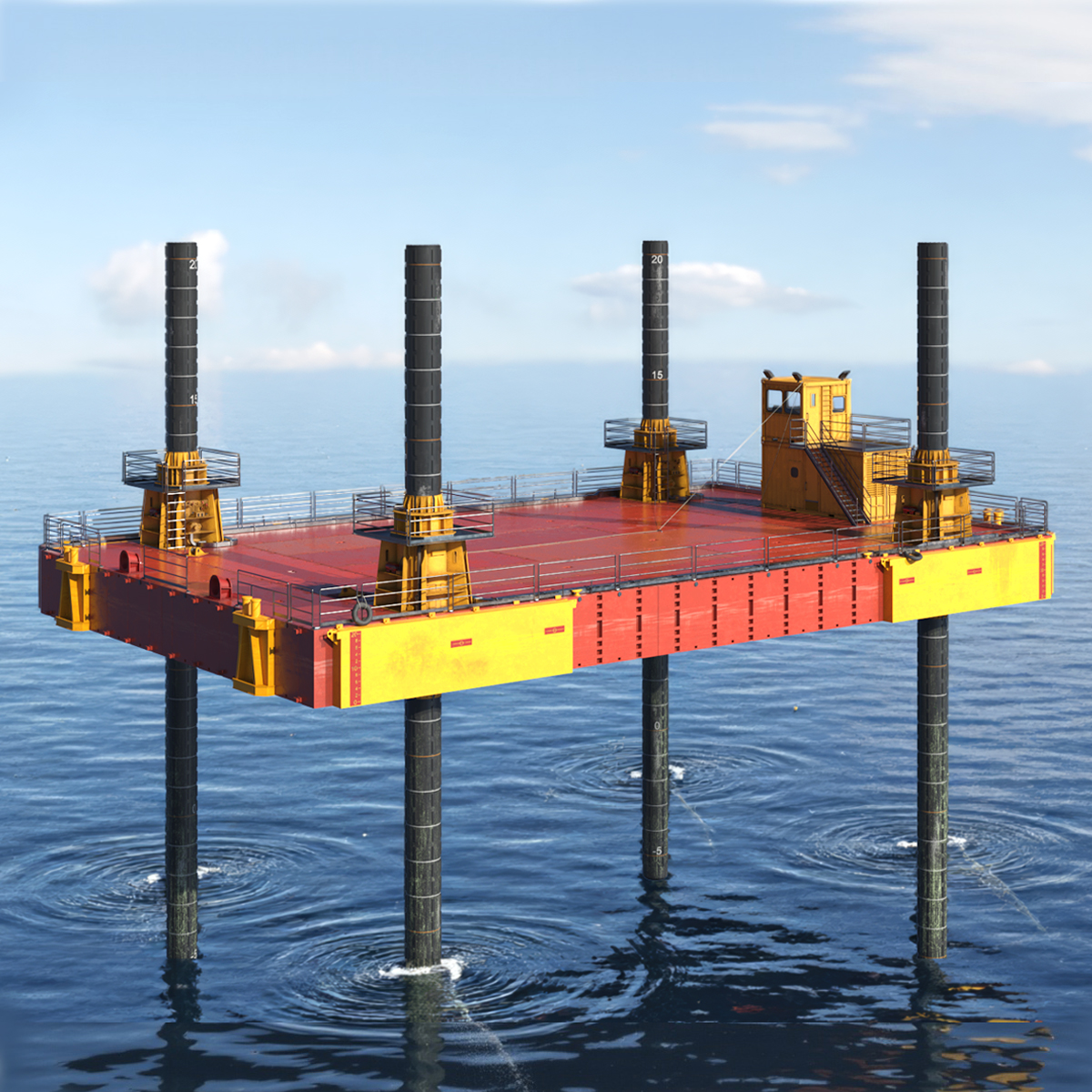 Offshore Jack Up Pontoon 3D model preview