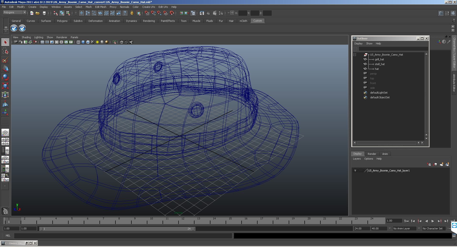 3D model US Army ACU Digital Boonie Hat