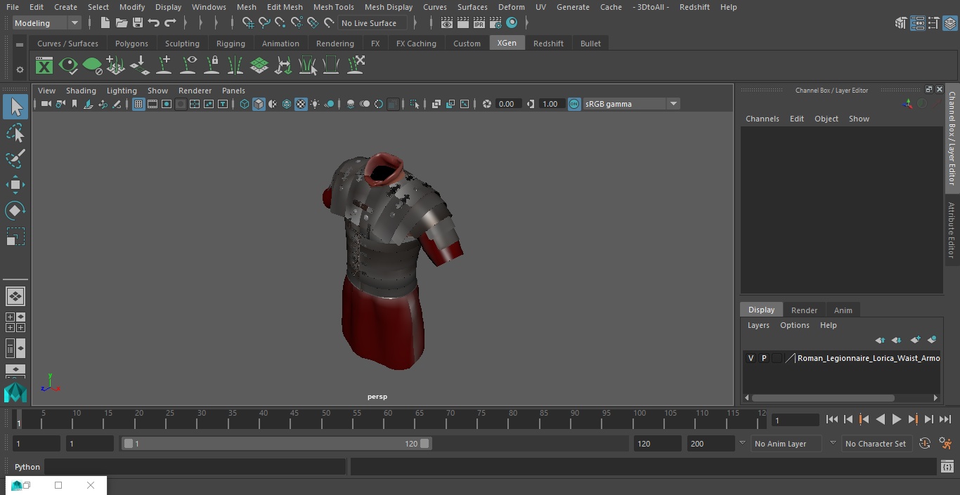 3D Roman Legionnaire Lorica Waist Armor Worn