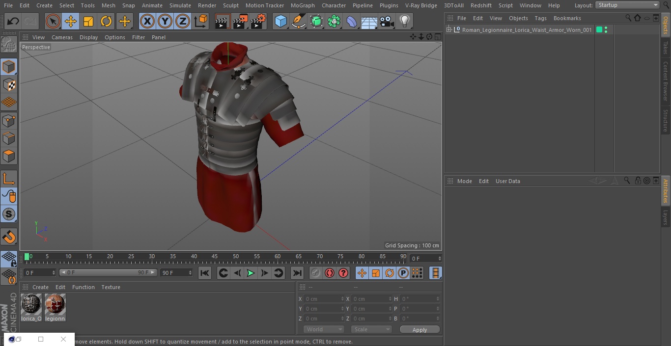 3D Roman Legionnaire Lorica Waist Armor Worn