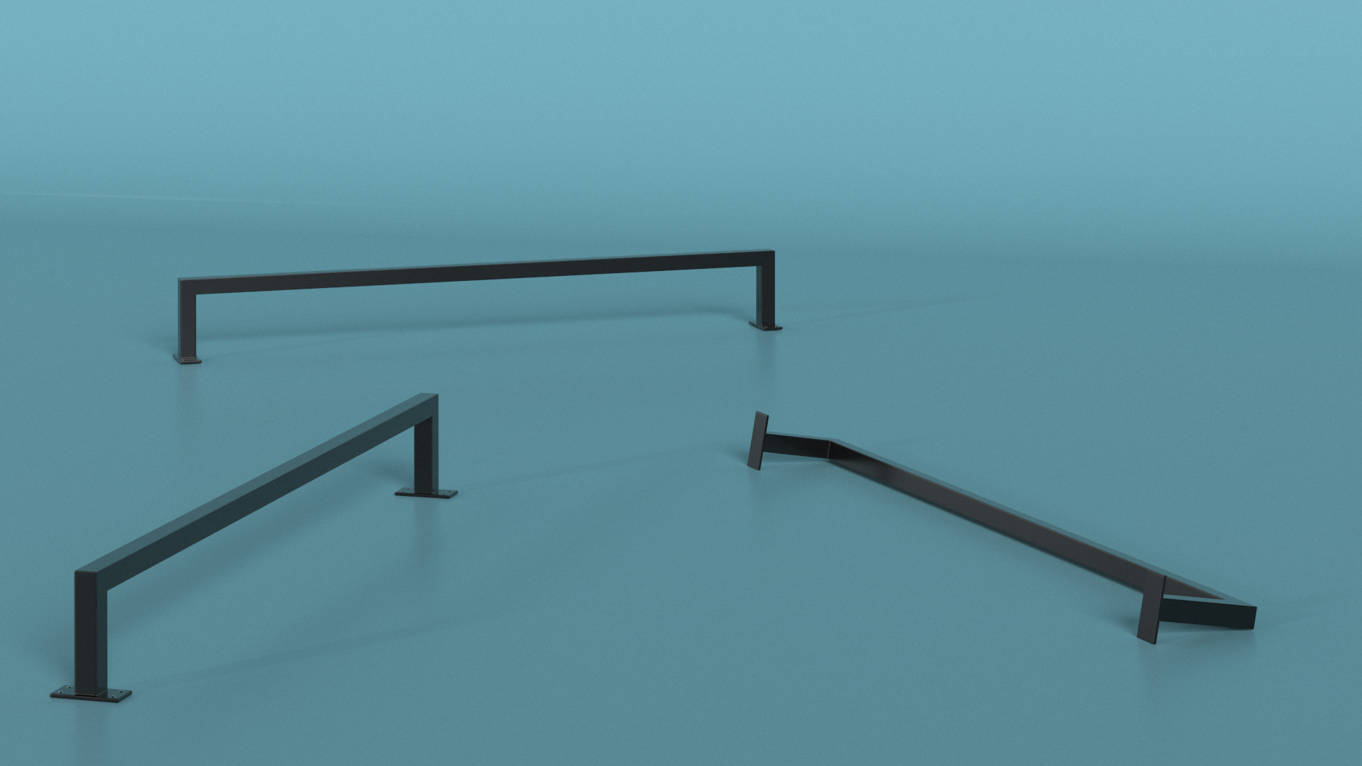 Wall Mounted Cloth Rack Black 3D model