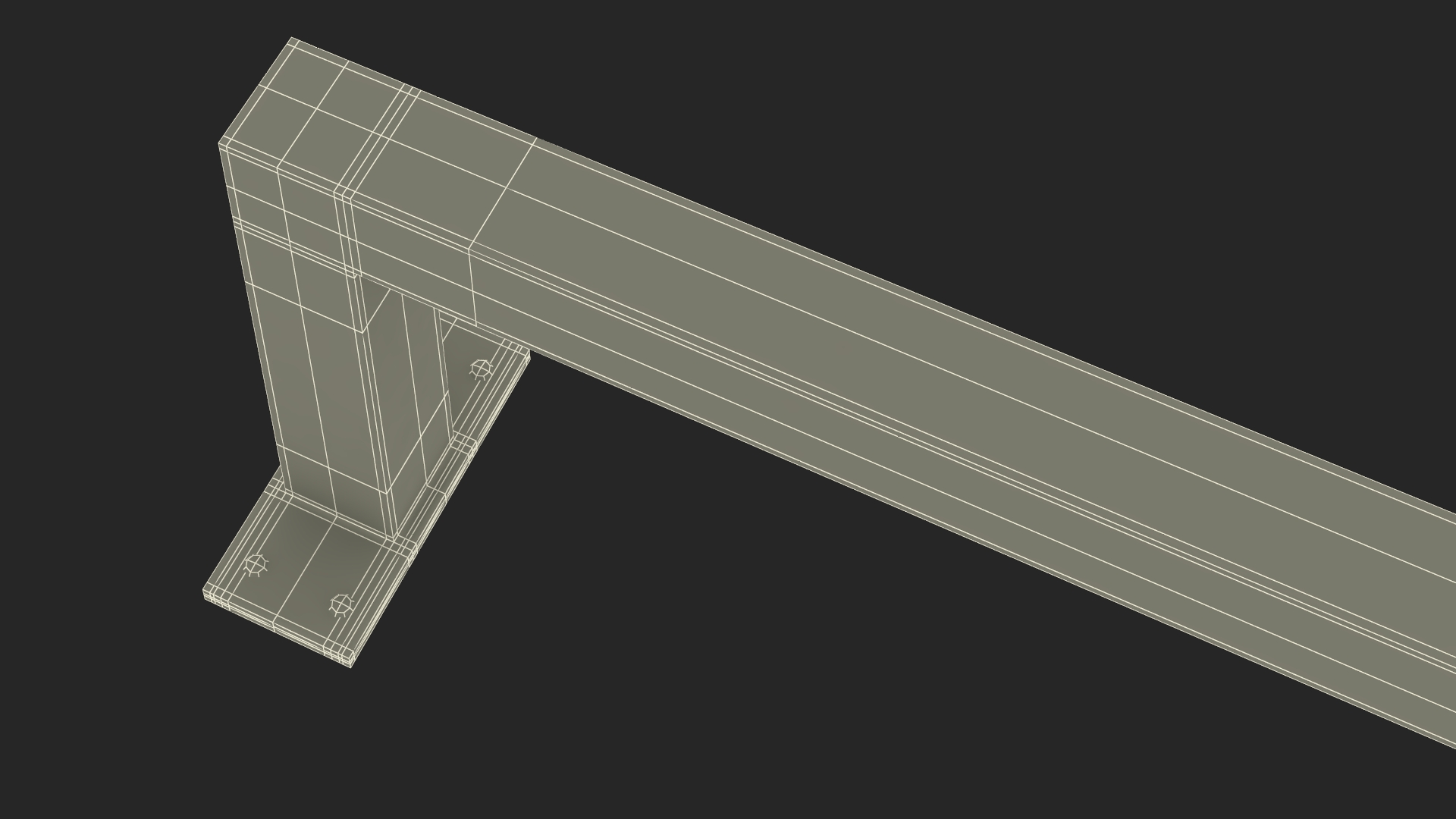 Wall Mounted Cloth Rack Black 3D model