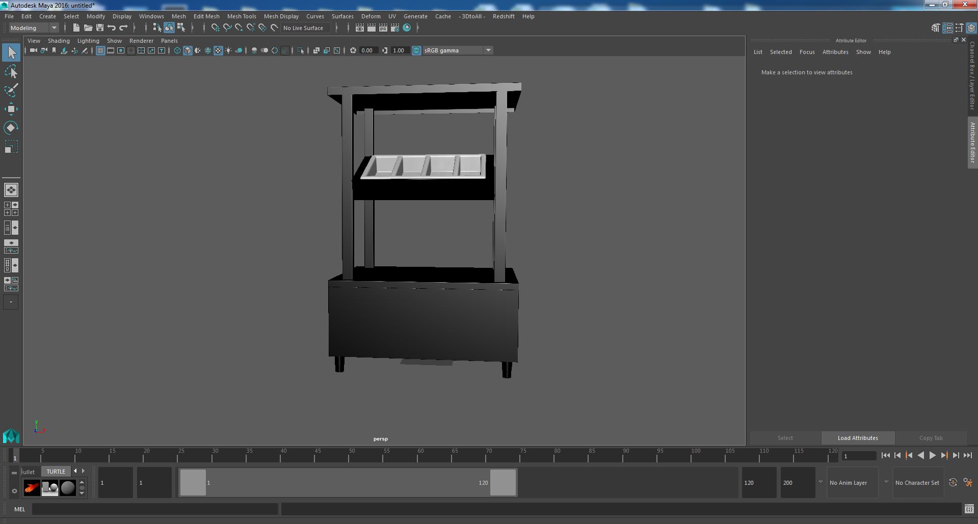 Cutlery Shelf Self Service Line Element 3D model