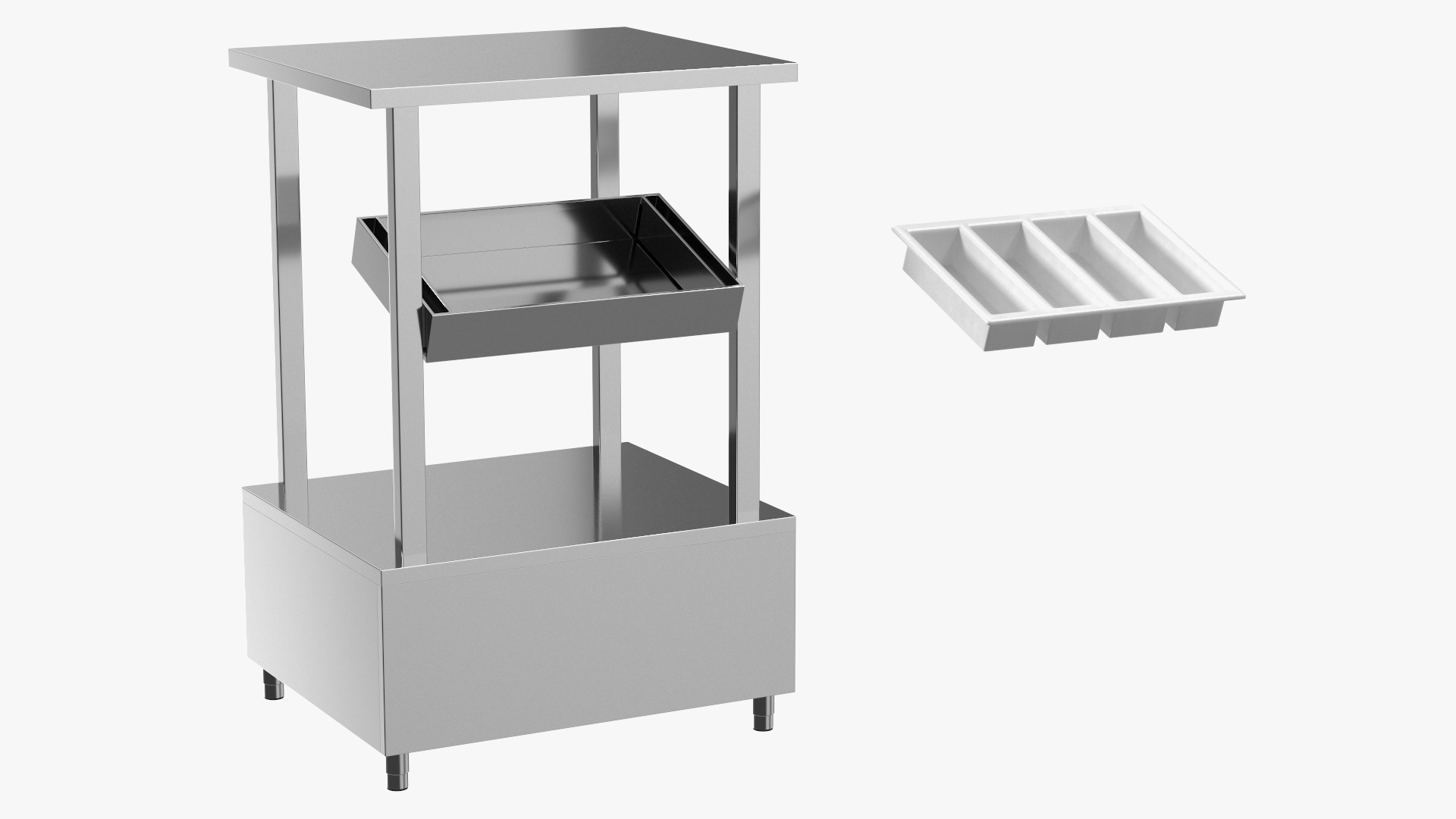 Cutlery Shelf Self Service Line Element 3D model