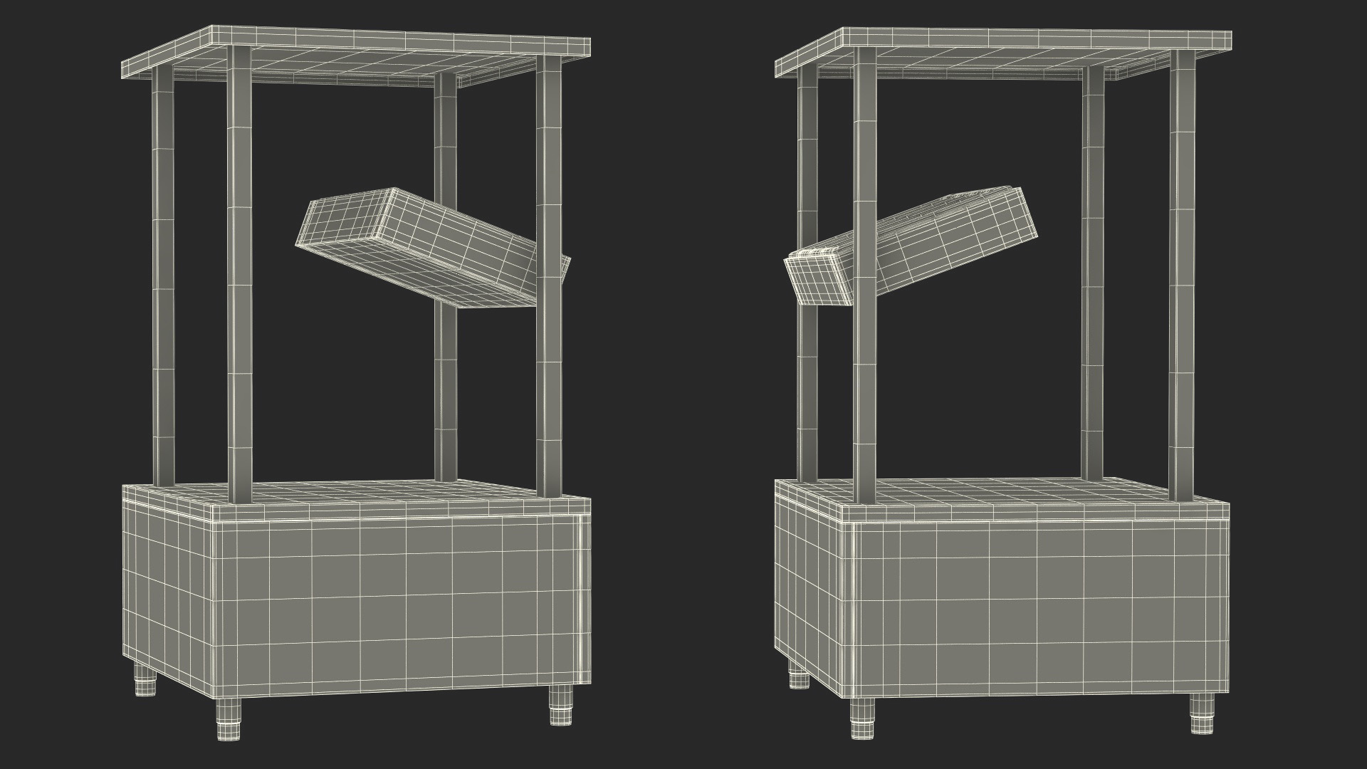 Cutlery Shelf Self Service Line Element 3D model