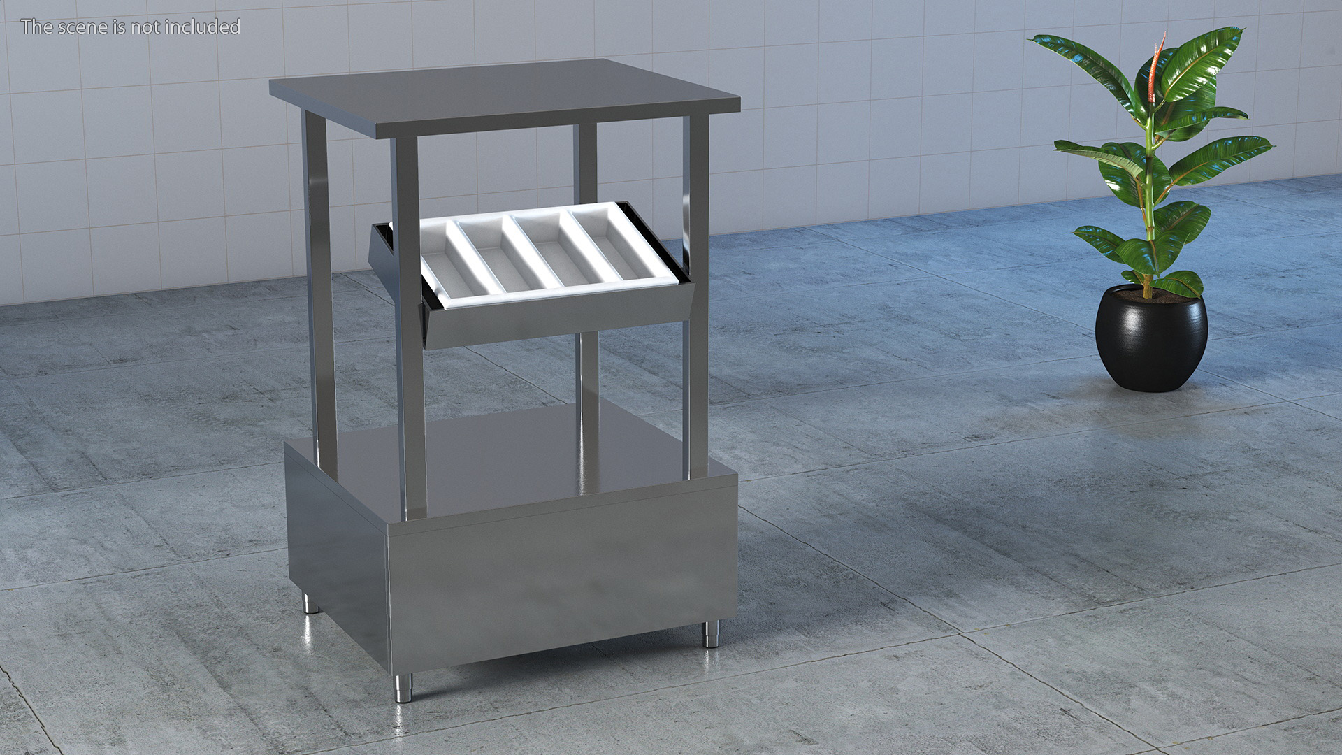 Cutlery Shelf Self Service Line Element 3D model