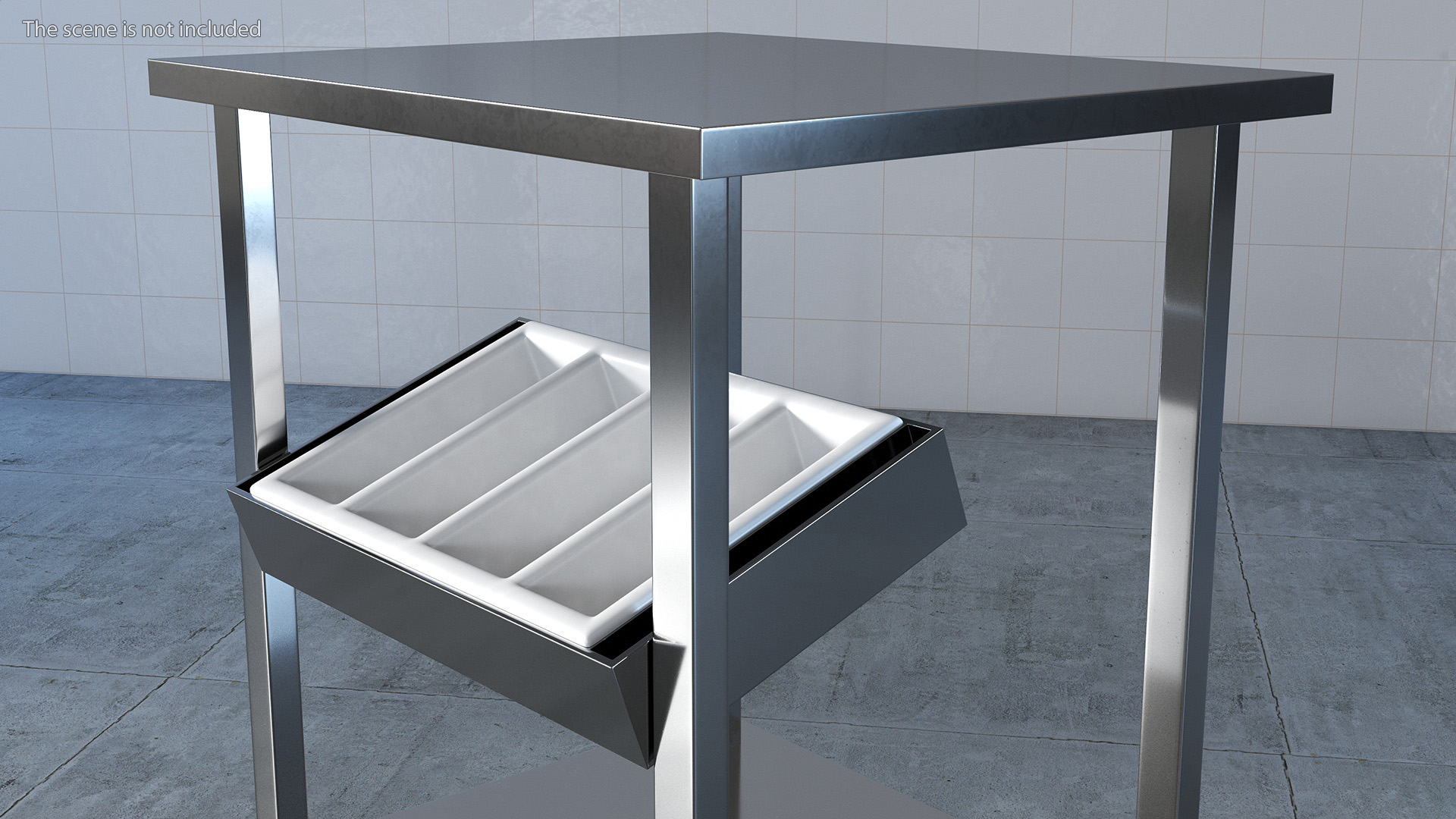 Cutlery Shelf Self Service Line Element 3D model