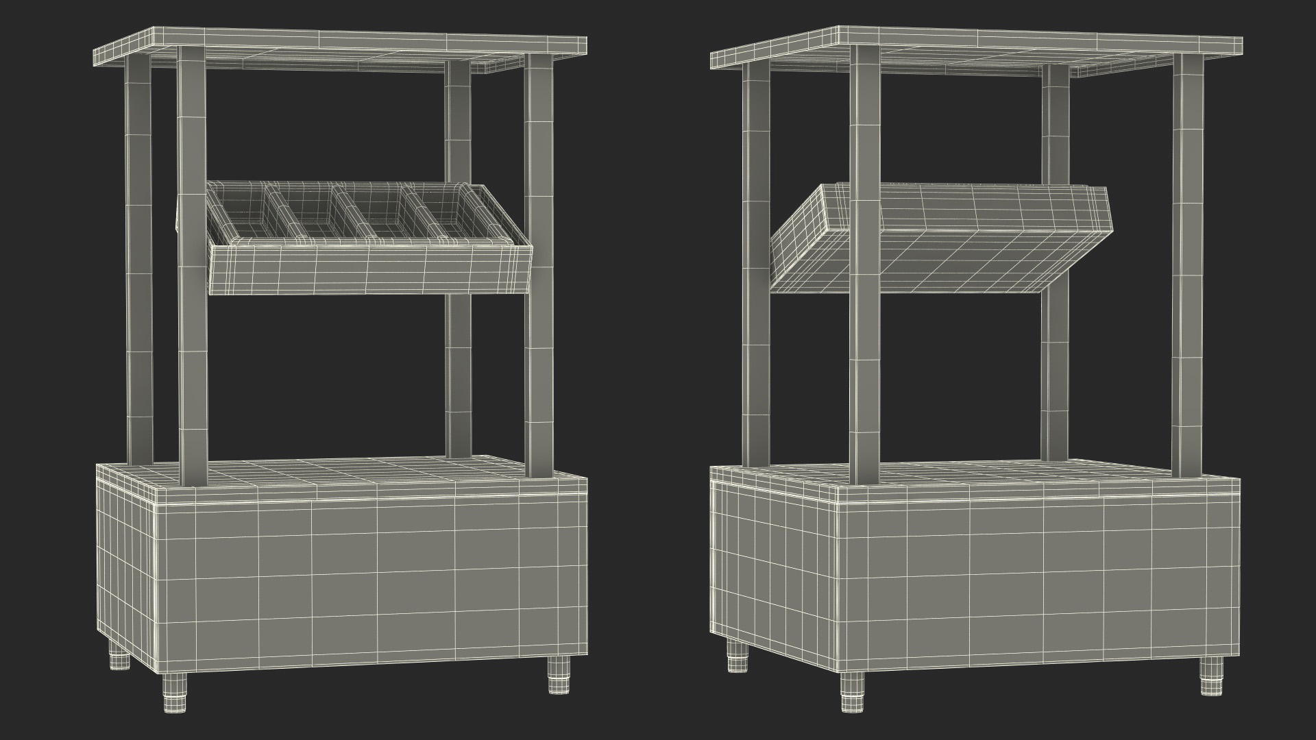 Cutlery Shelf Self Service Line Element 3D model