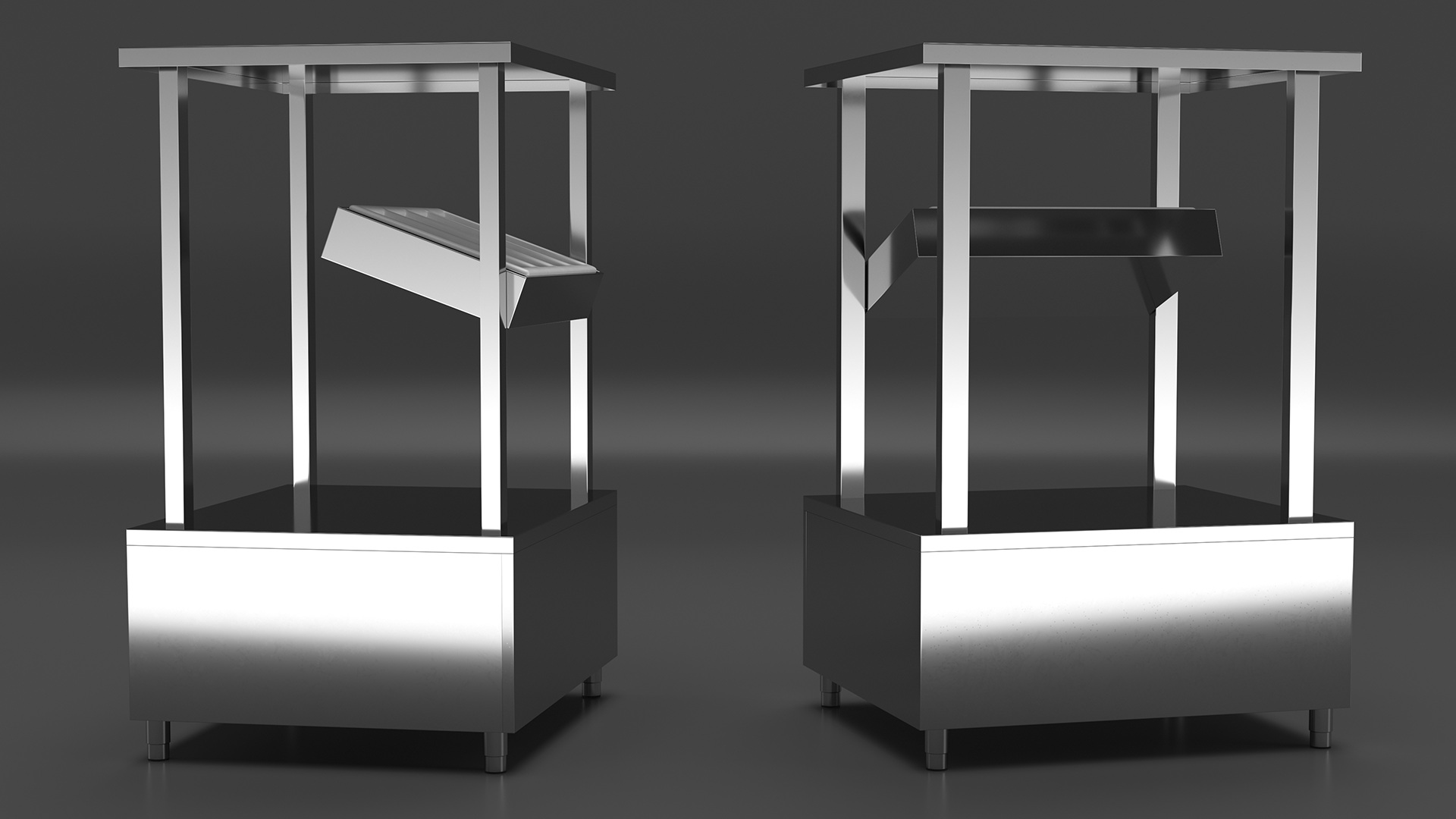 Cutlery Shelf Self Service Line Element 3D model