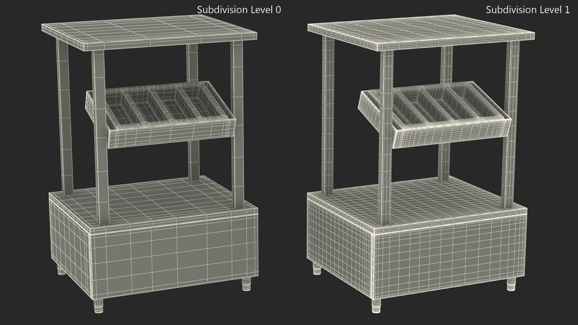 Cutlery Shelf Self Service Line Element 3D model