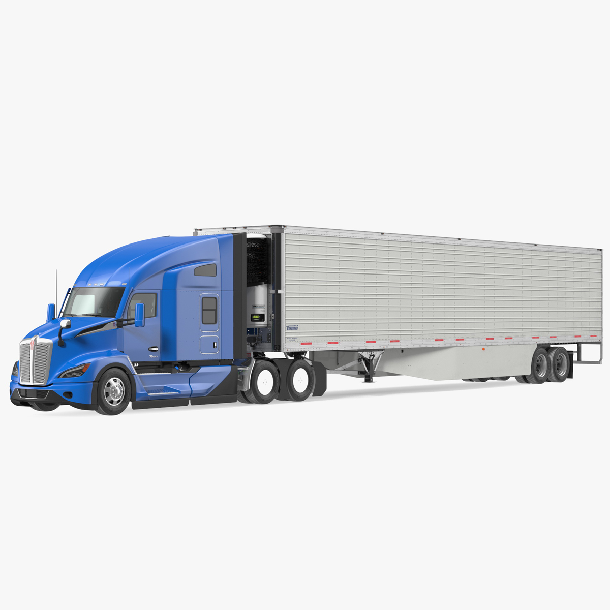 Kenworth Truck with Vanguard Reefer Trailer Rigged for Cinema 4D 3D model