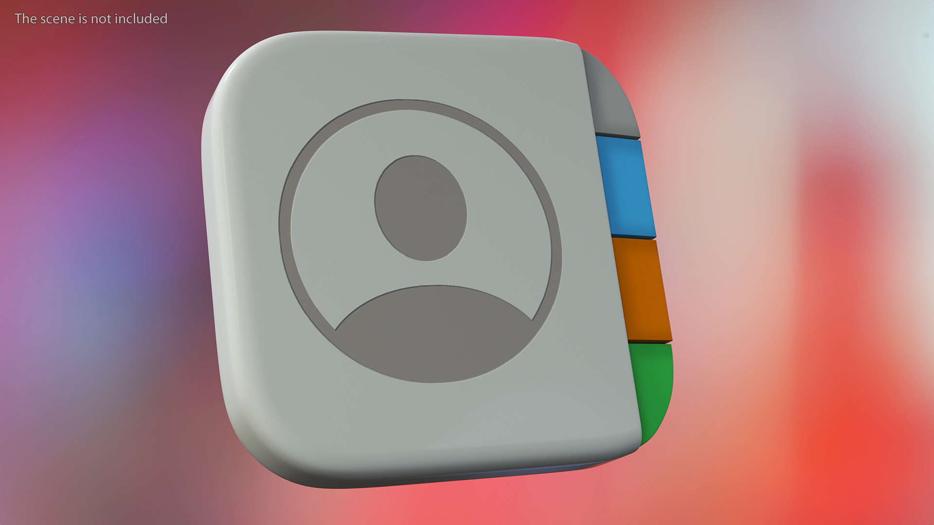 iPhone iOS Contacts Icon 3D model