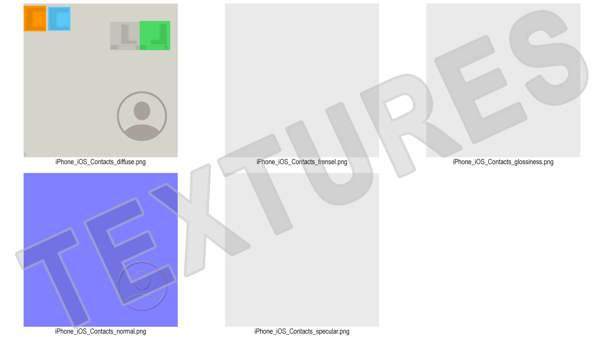 iPhone iOS Contacts Icon 3D model