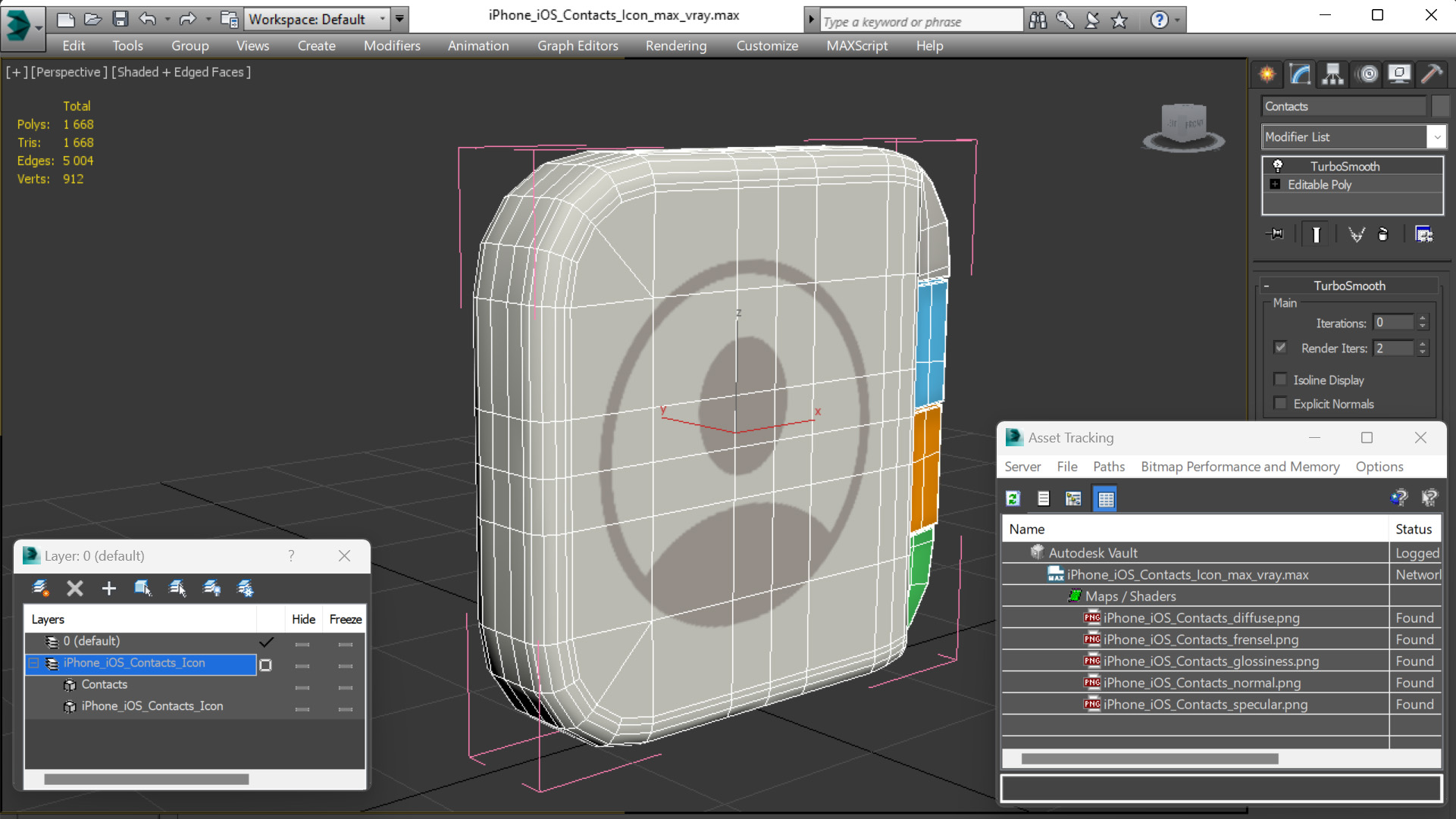 iPhone iOS Contacts Icon 3D model