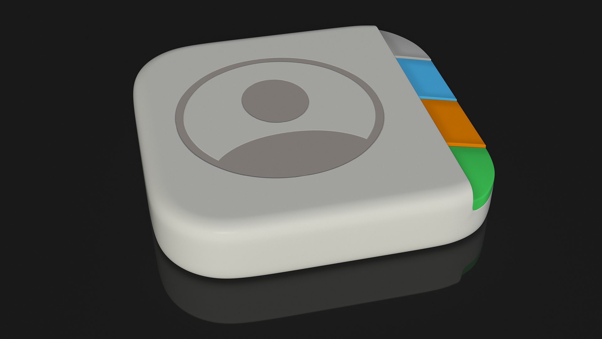 iPhone iOS Contacts Icon 3D model
