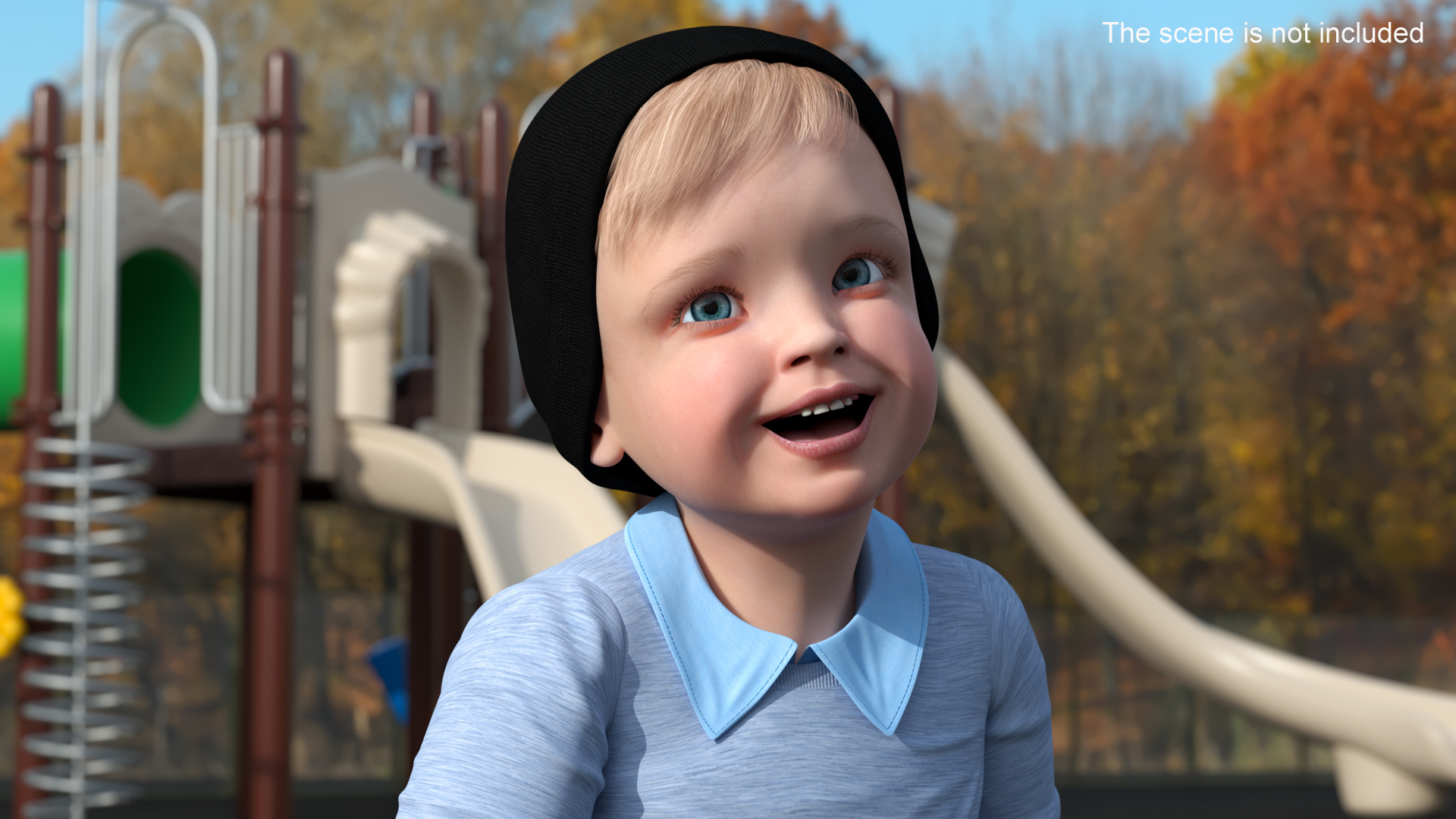 Child in Fall Clothes Walking Pose 3D model