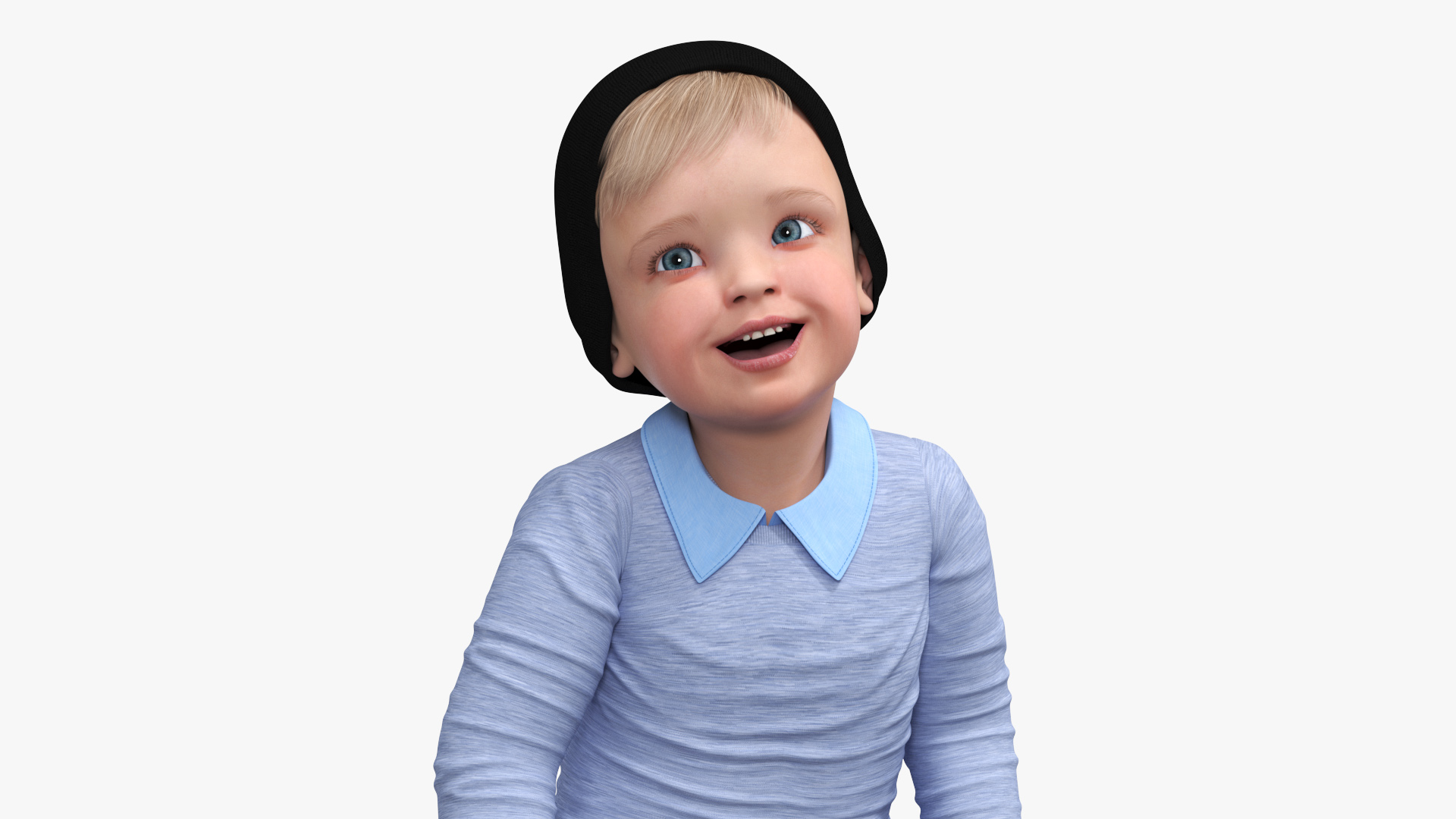 Child in Fall Clothes Walking Pose 3D model
