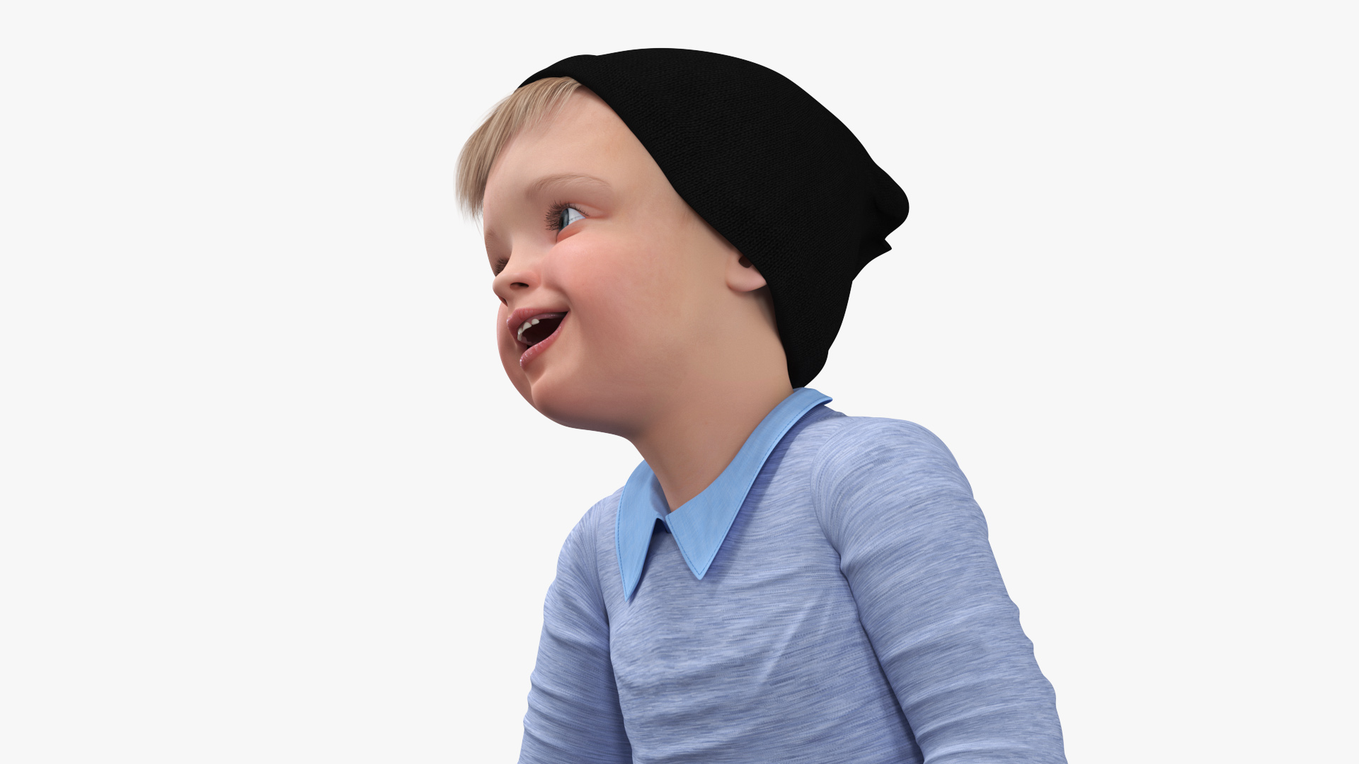 Child in Fall Clothes Walking Pose 3D model